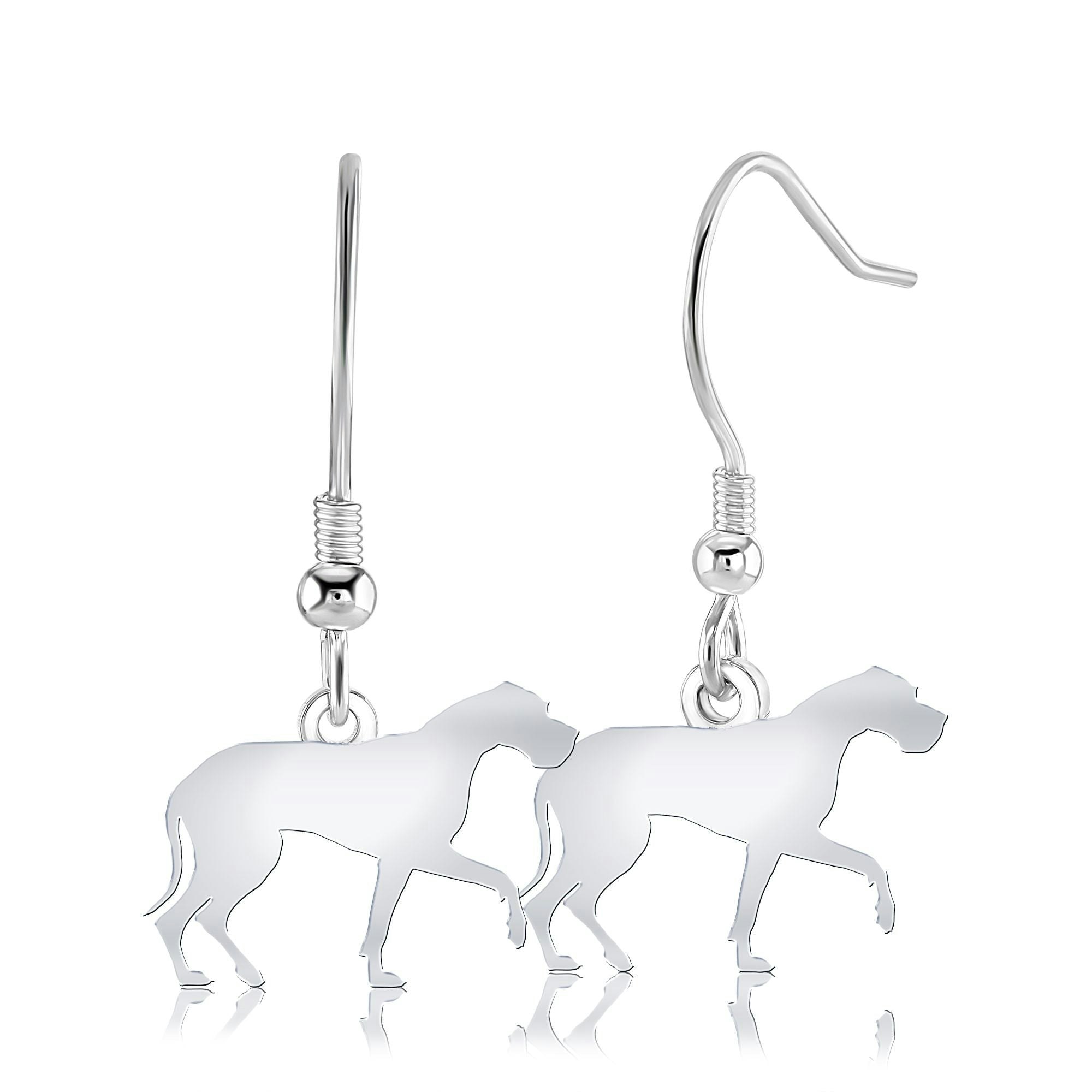 Mylee London Silver Great Dane Silhouette Earrings - Yes - Hook
