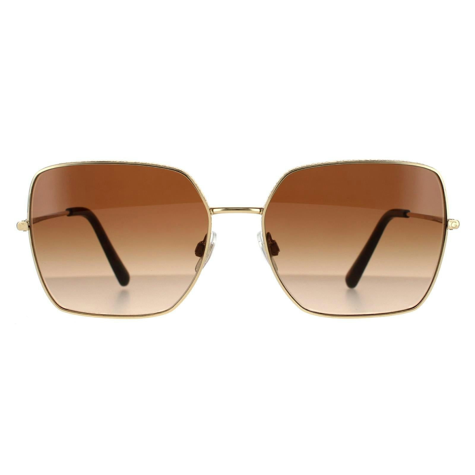 Dolce & Gabbana Sunglasses DG2242 02/13 Gold Dark Brown Gradient - Image 11