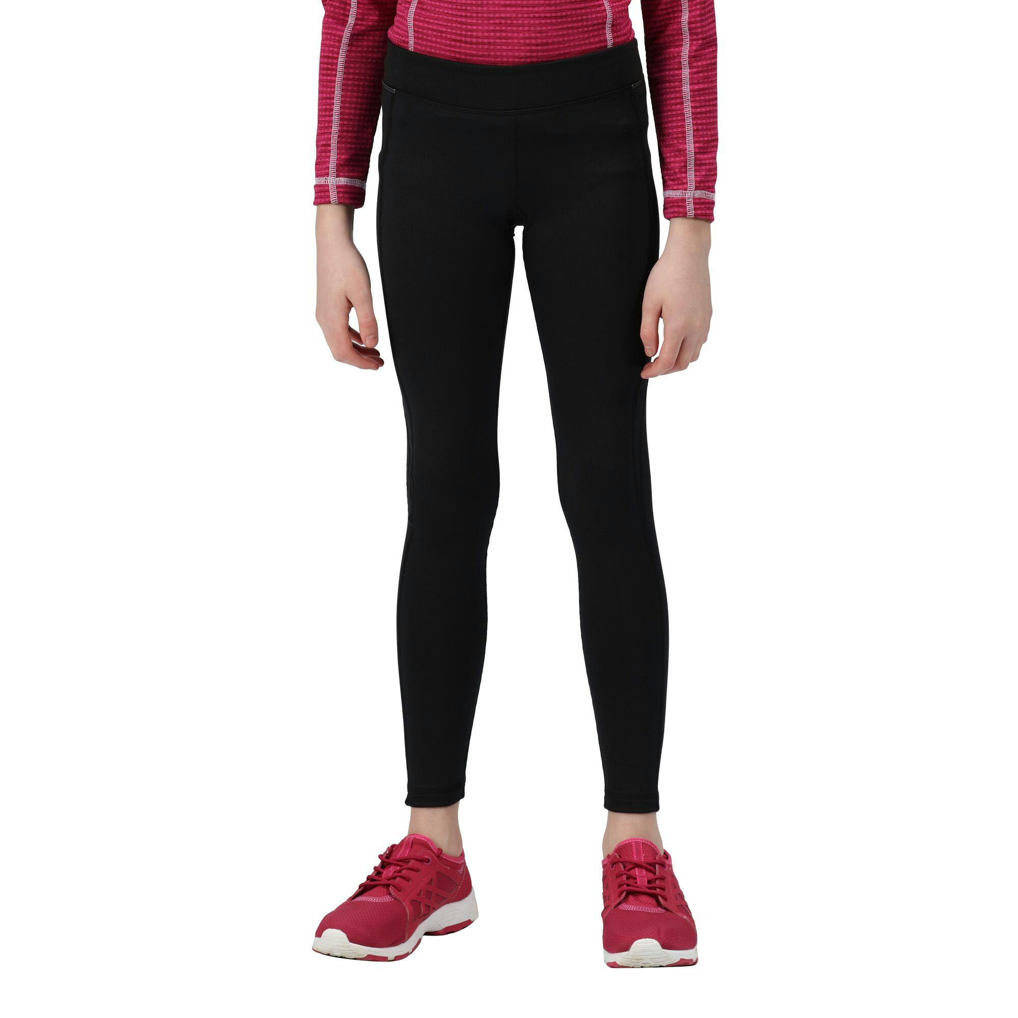 Regatta Black Childrens/Kids Barlia Winter Leggings - 11-12 Years - 85% Polyester/15% Elastane