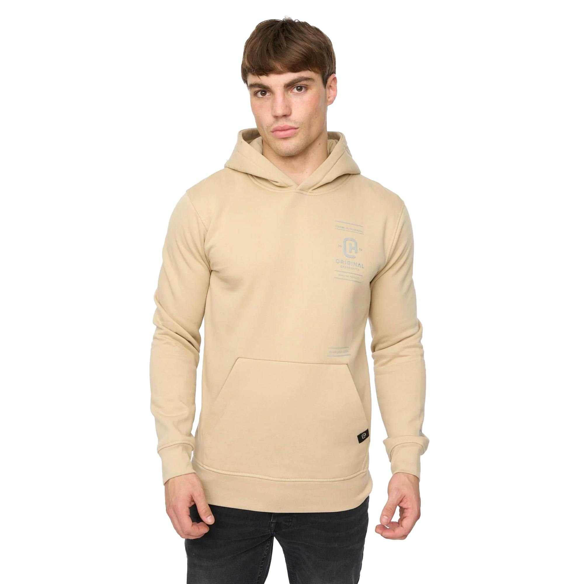 Crosshatch Men's Jamolat Hoodie - Stone - Stone - Xl - 60% Cotton/40% Polyester
