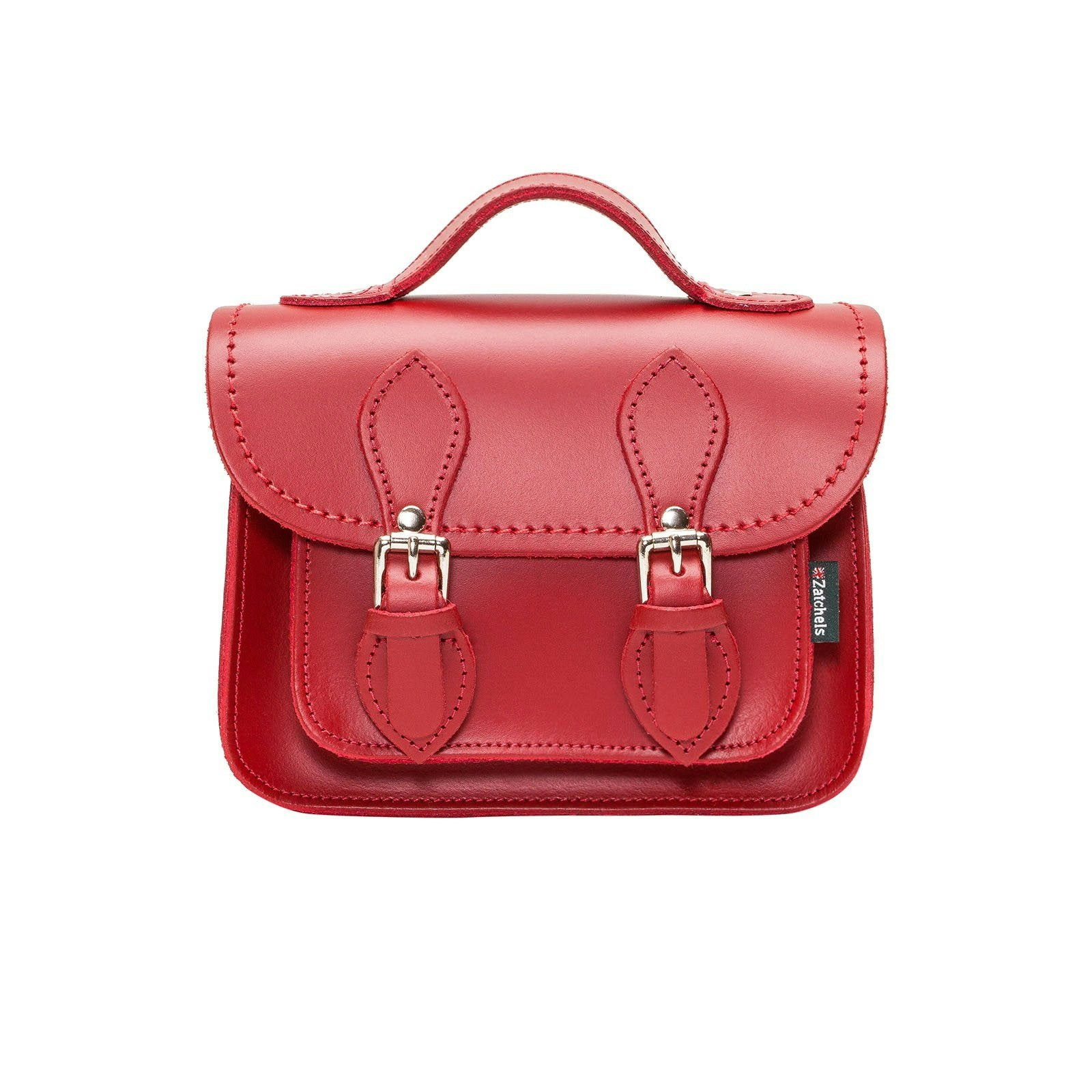 Zatchels Red Handmade Leather Micro Satchel - Small