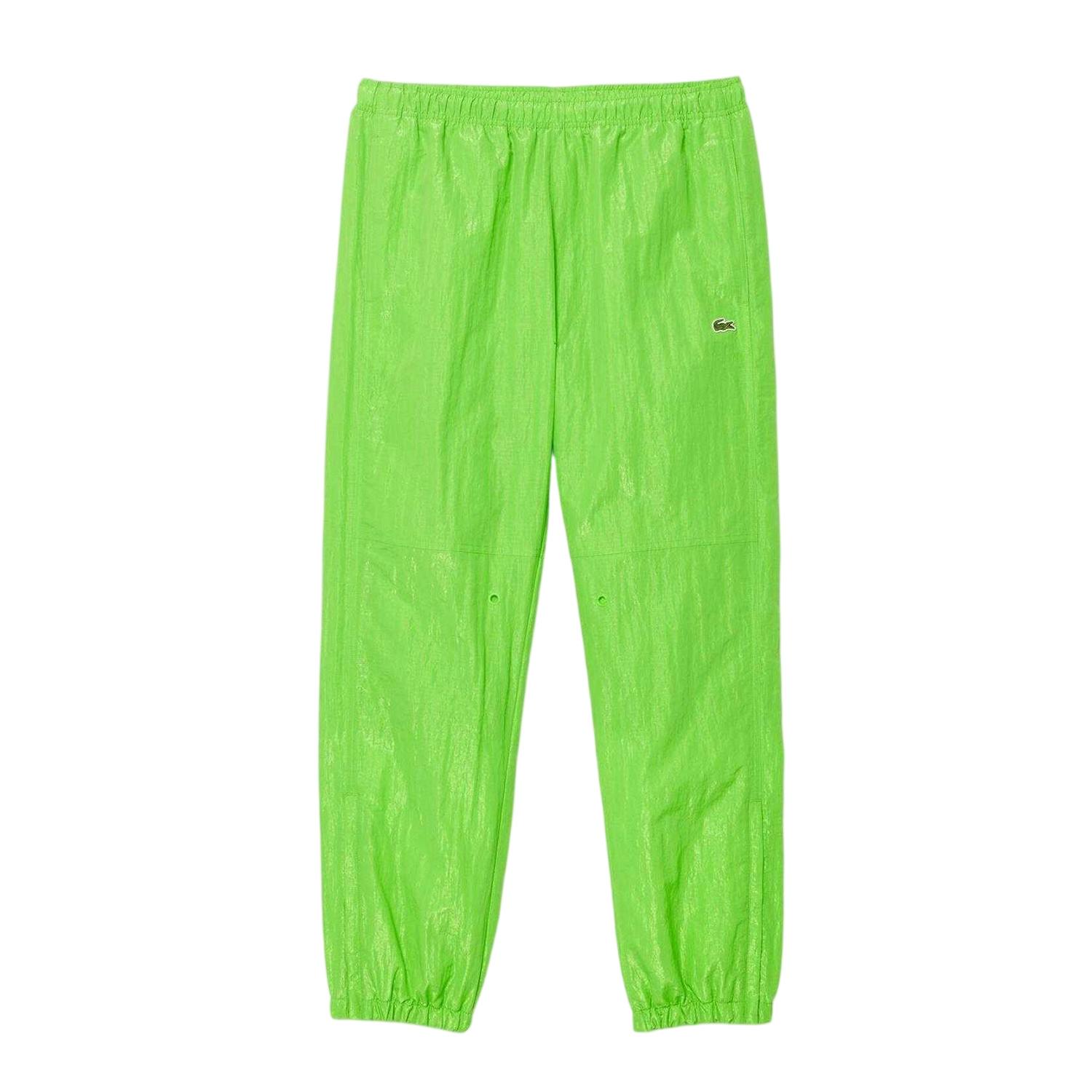 Lacoste Men's Green Woven Tracksuit Bottoms - Lime - L - Lime - 100% Mixed