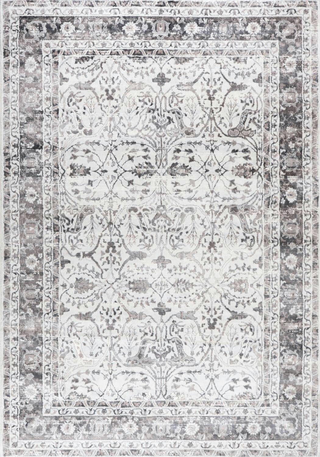 The Rugs Grey Montana Bordered Rug | 4070 - 80X150 Cm