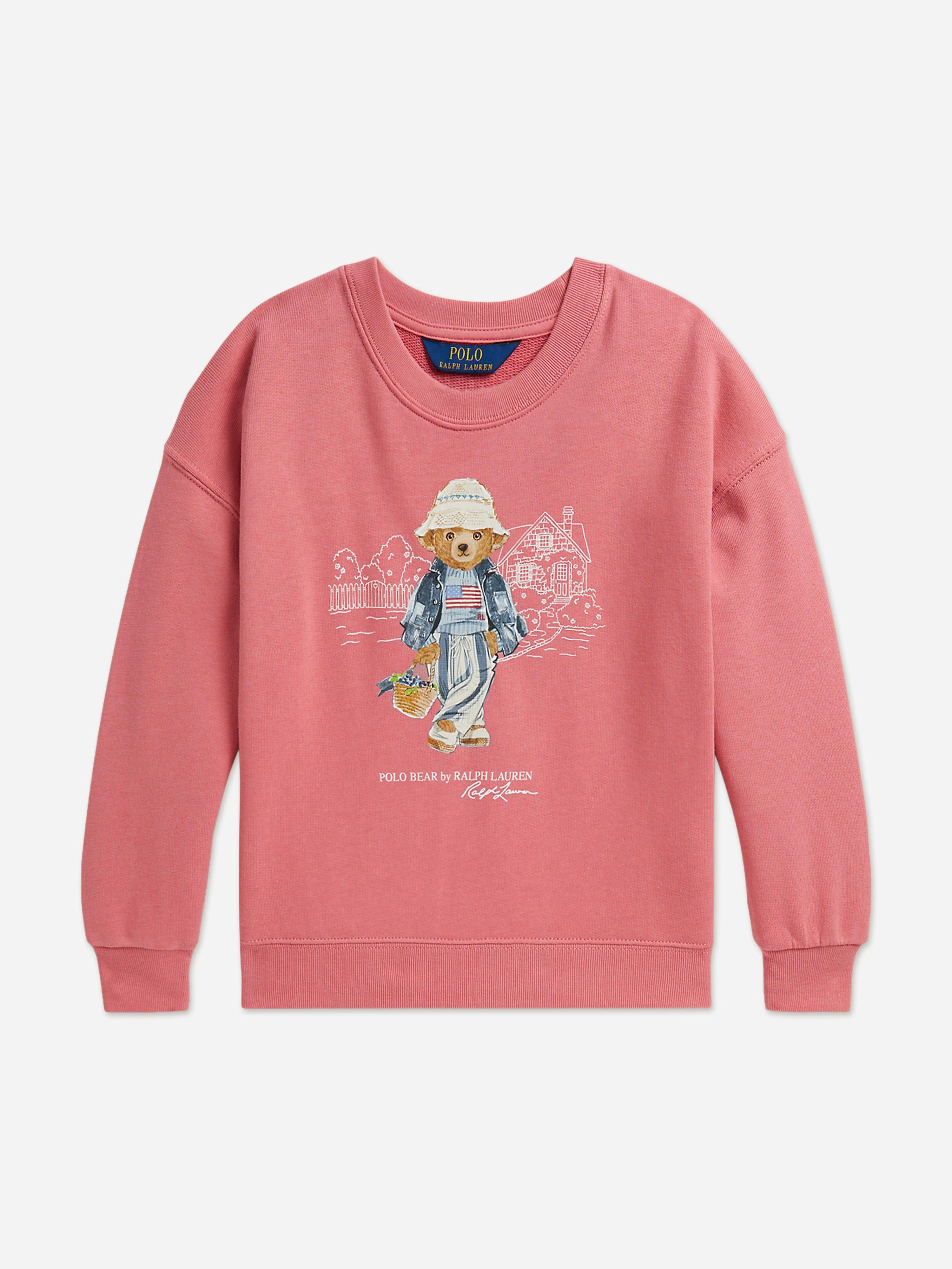 Ralph Lauren Kids Girls Pink Ralph Lauren Polo Bear Sweatshirt In - 5 Yrs