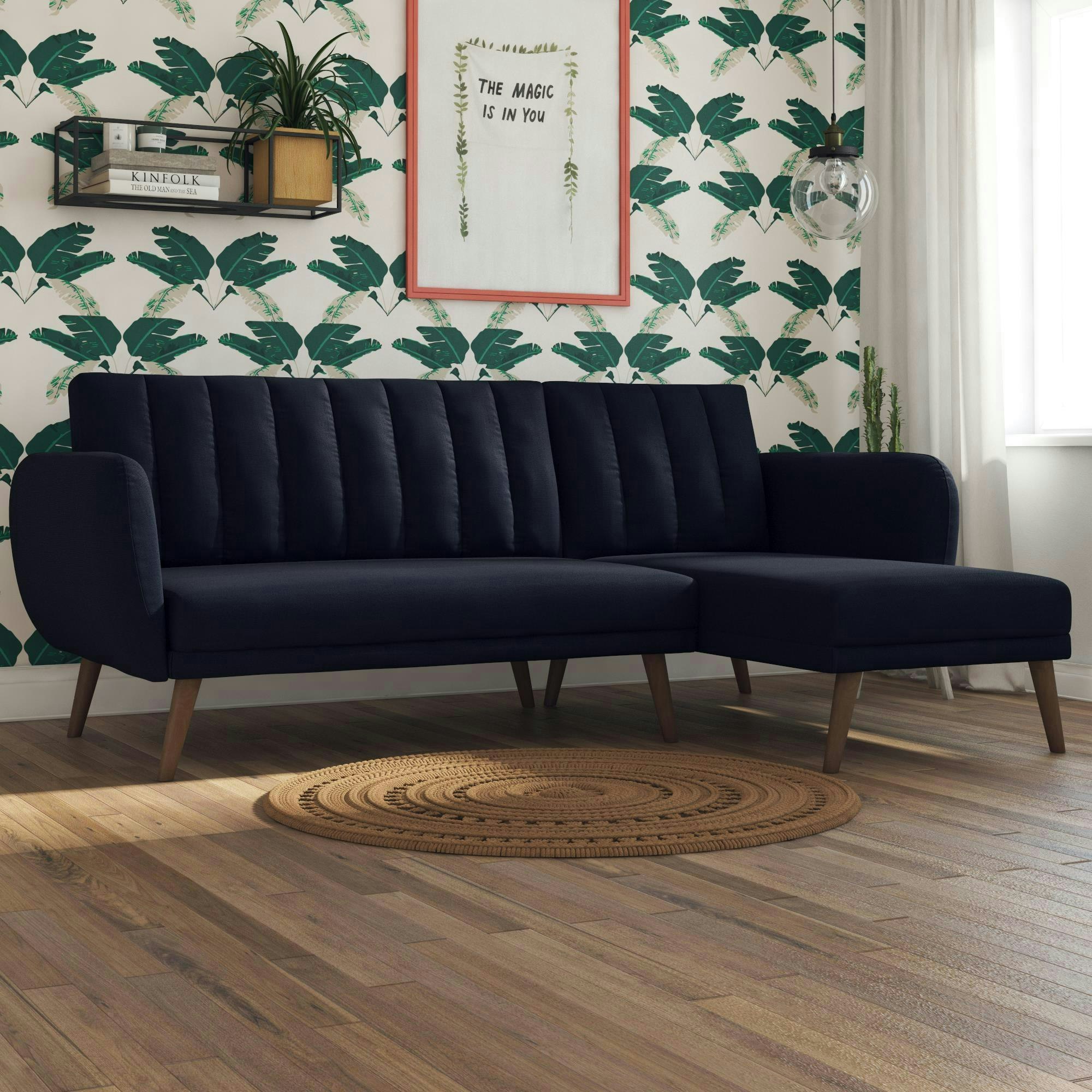 Dorel Home Blue Brittany Sofa Bed In Navy Fabric
