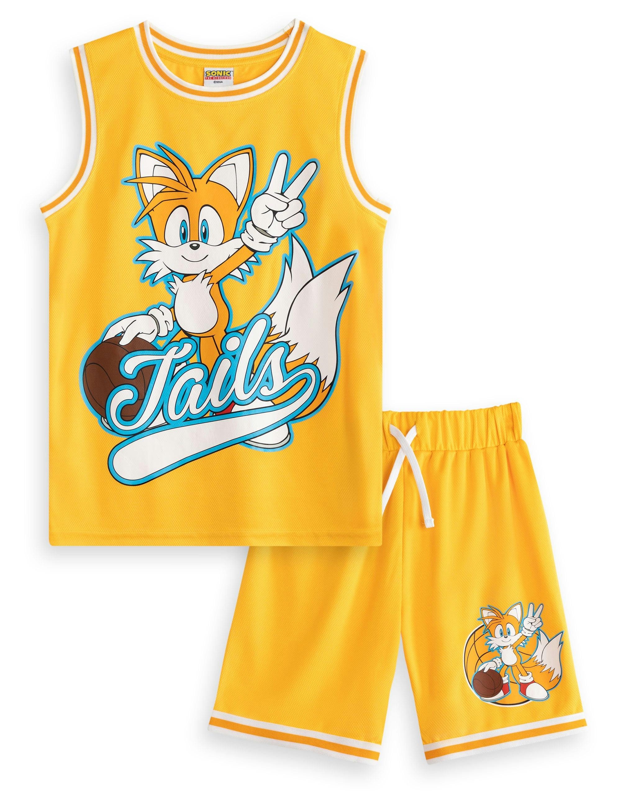 Vanilla Underground Boys Yellow Sonic The Hedgehog Tails 2 Piece Basketball Set - 11-12 Years
