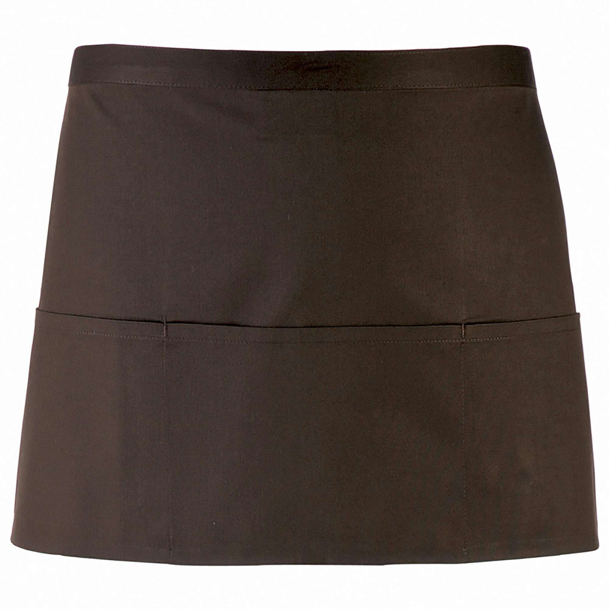 Premier Unisex Brown Colours 3 Pocket Apron Workwear Pack Of 2 In - Image 2