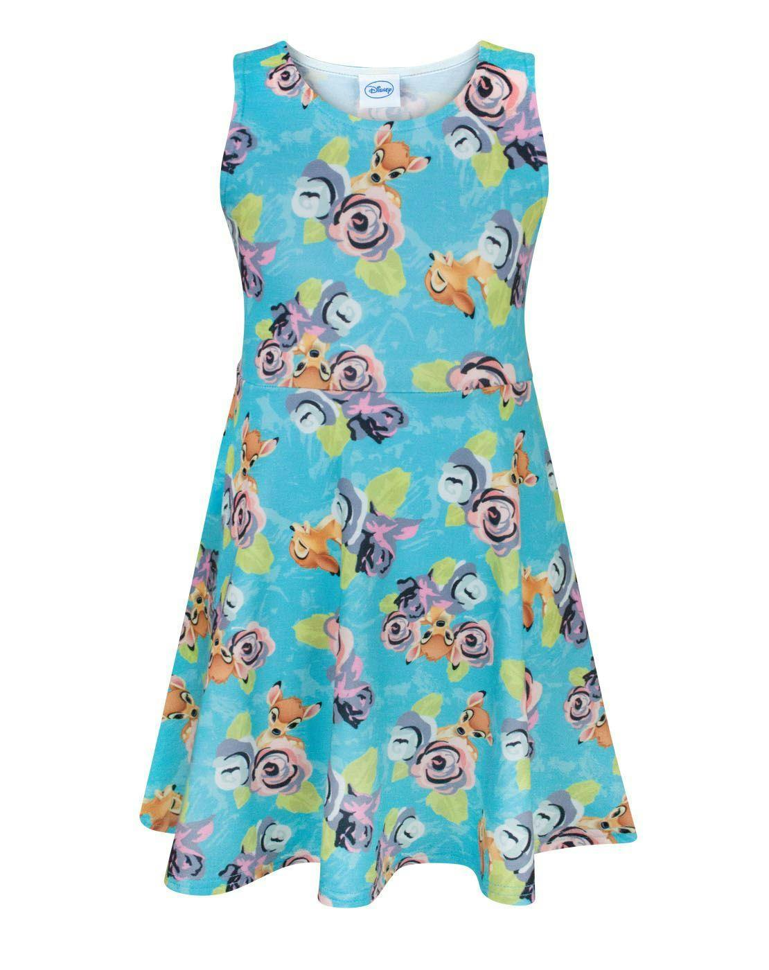 Vanilla Underground Girls Blue Disney Bambi Sleeveless Skater Dress - 3-4 Years