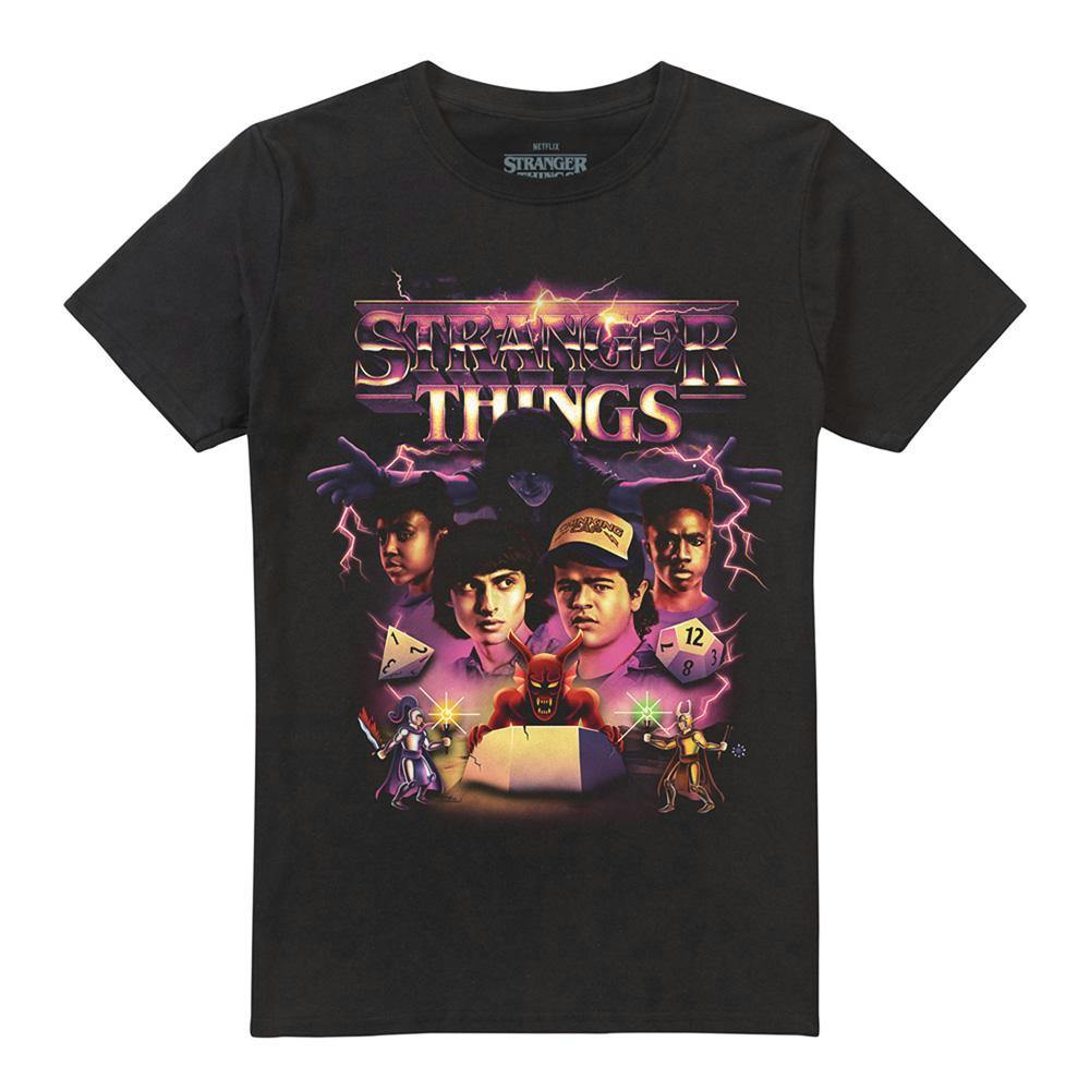 Stranger Things Unisex Black Adult Thunder Metal Band Group Shot T-Shirt - 3XL