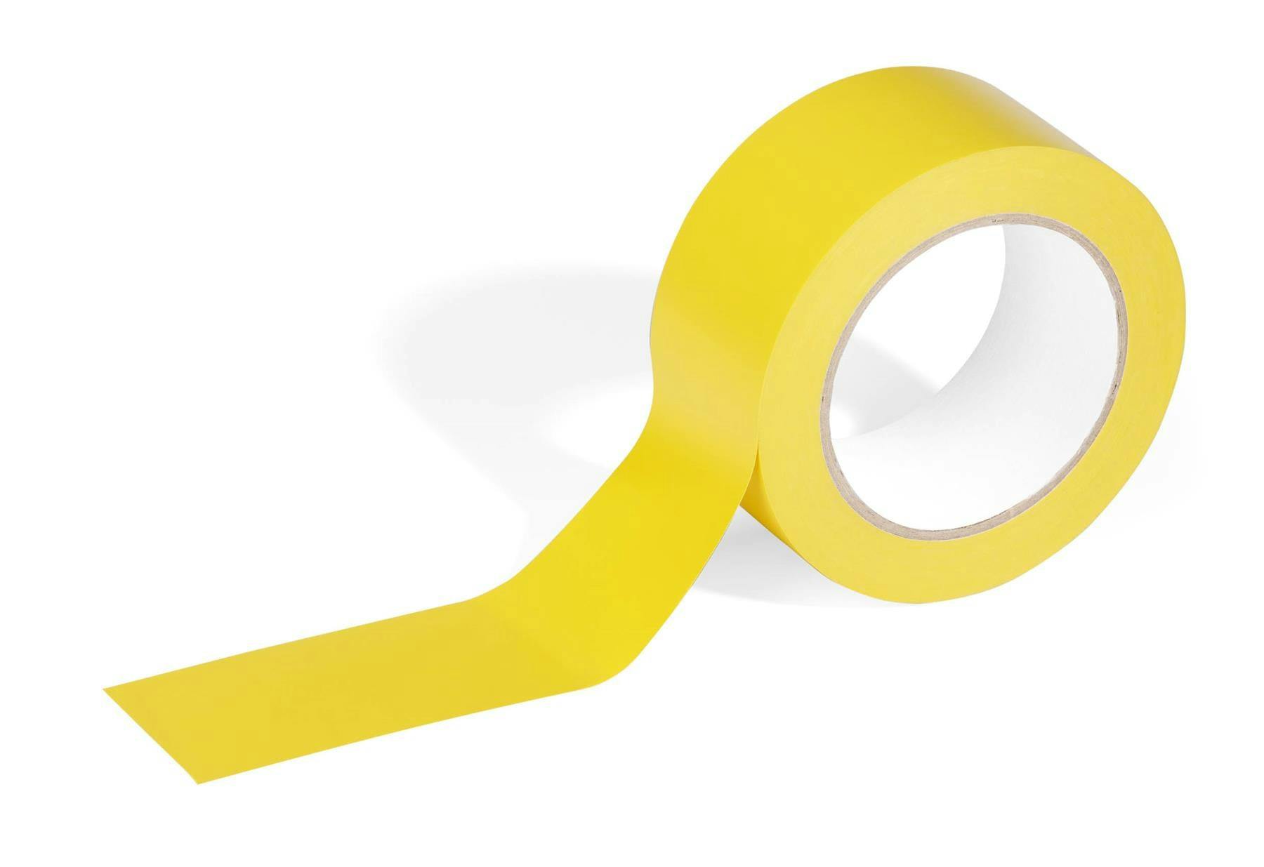 Rackhams Yellow Duraline Strong Removable Pvc Floor Marking Tape | 50Mm X 33M |