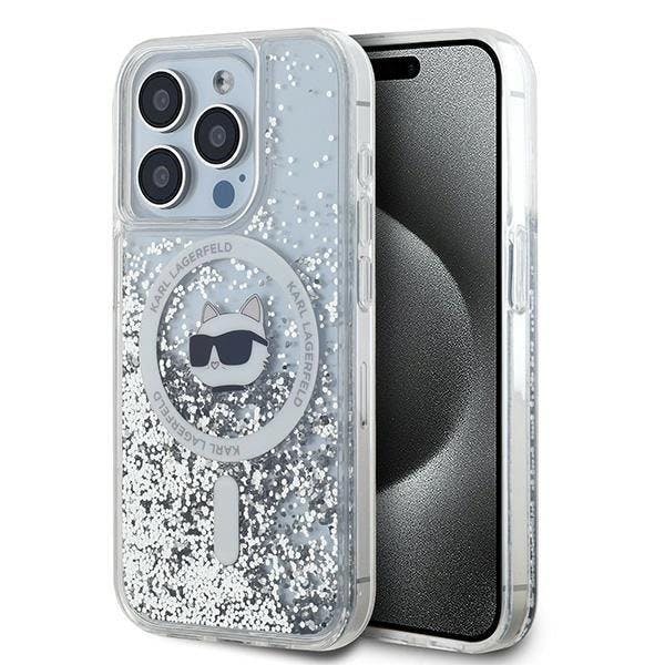 Karl Lagerfeld Liquid Glitter Choupette Head Case With Magsafe For Iphone 15 Pro Max 6.7" Clear - Klhmp15xlgchsgh
