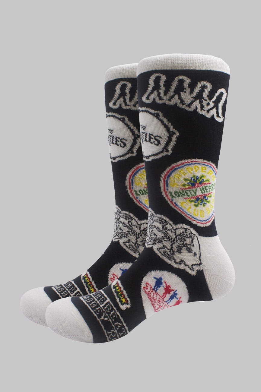 Paradiso Clothing Men's Black The Beatles Icons Socks