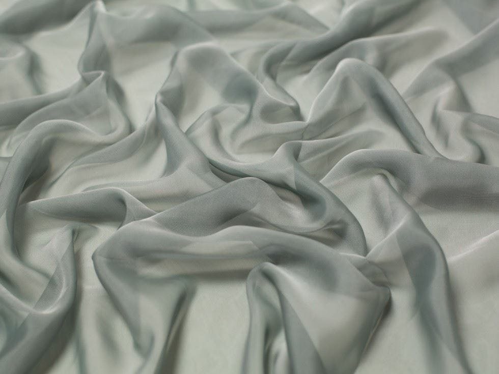 Minerva Core Range Silver Minerva Cationic Sheer Chiffon Fabric - Plain Design Dressmaking Fabric, 145 Cm / 58" Wide - Per Metre