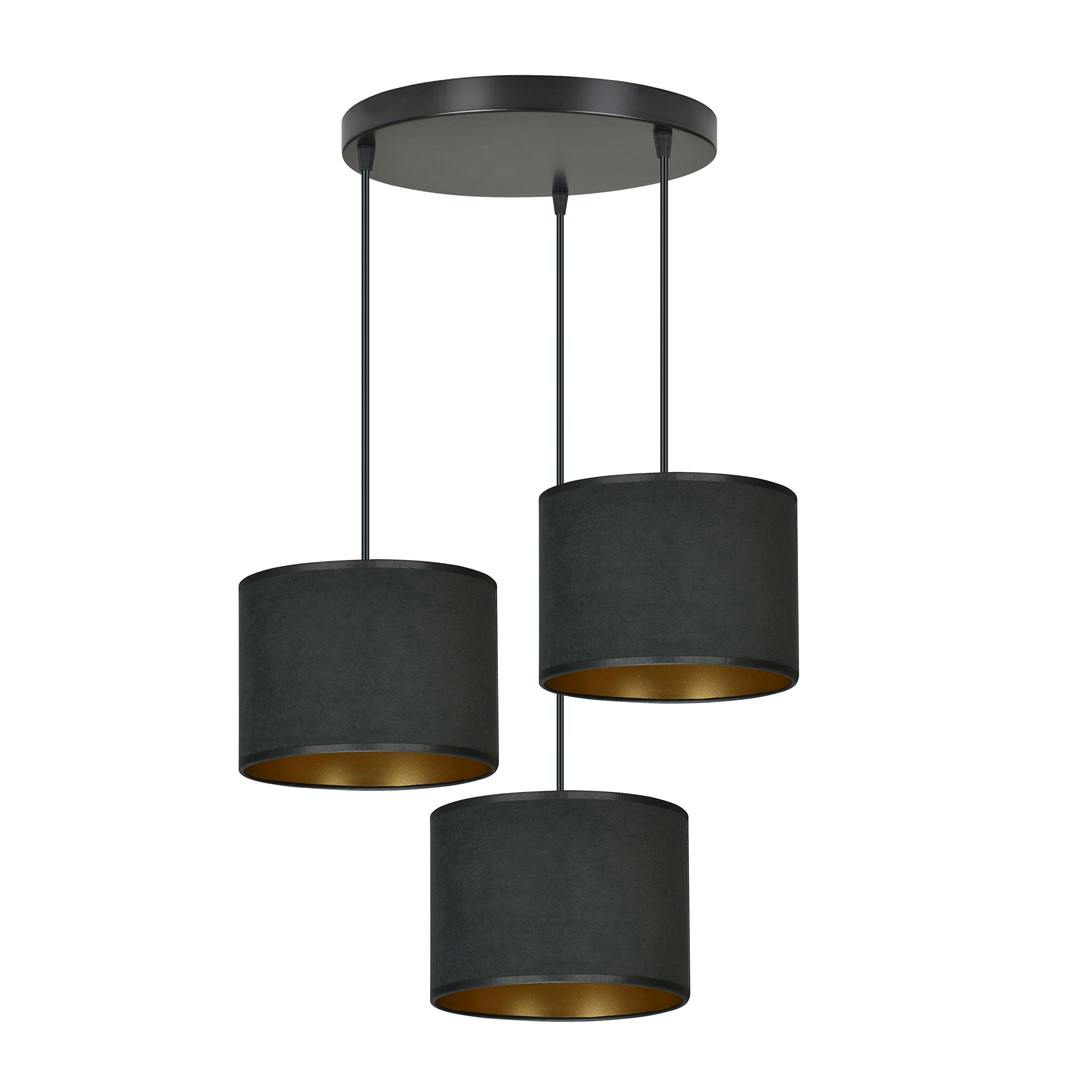 Emibig Black Hilde Pendant Lamp 3 X E27 With Shade