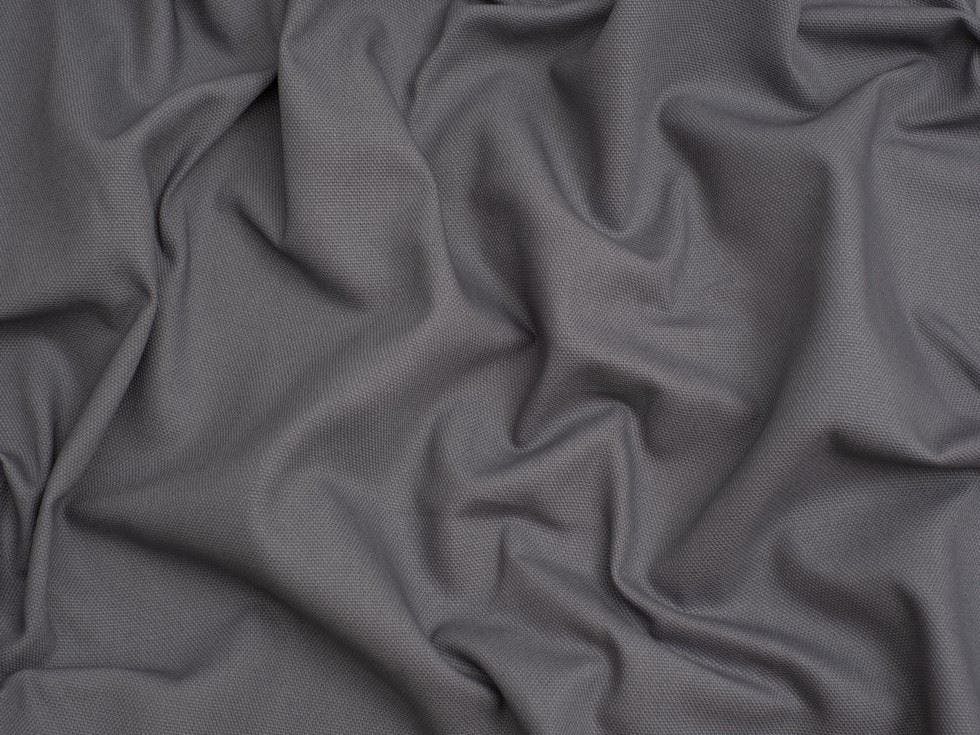 Minerva Grey Core Range Basket Weave Soft Cotton Canvas Fabric - Plain Design Dressmaking Fabric, 142 Cm / 56" Wide - Per Metre
