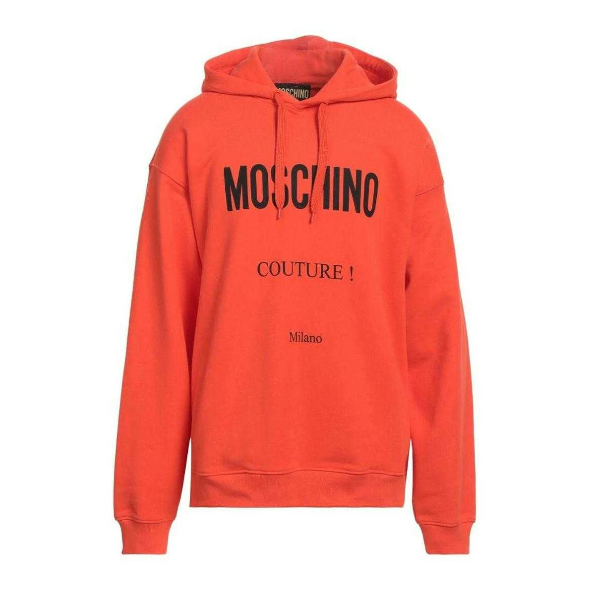 Moschino Men's Orange Couture Milano Hoodie - Xs - 100% Organic Cotton