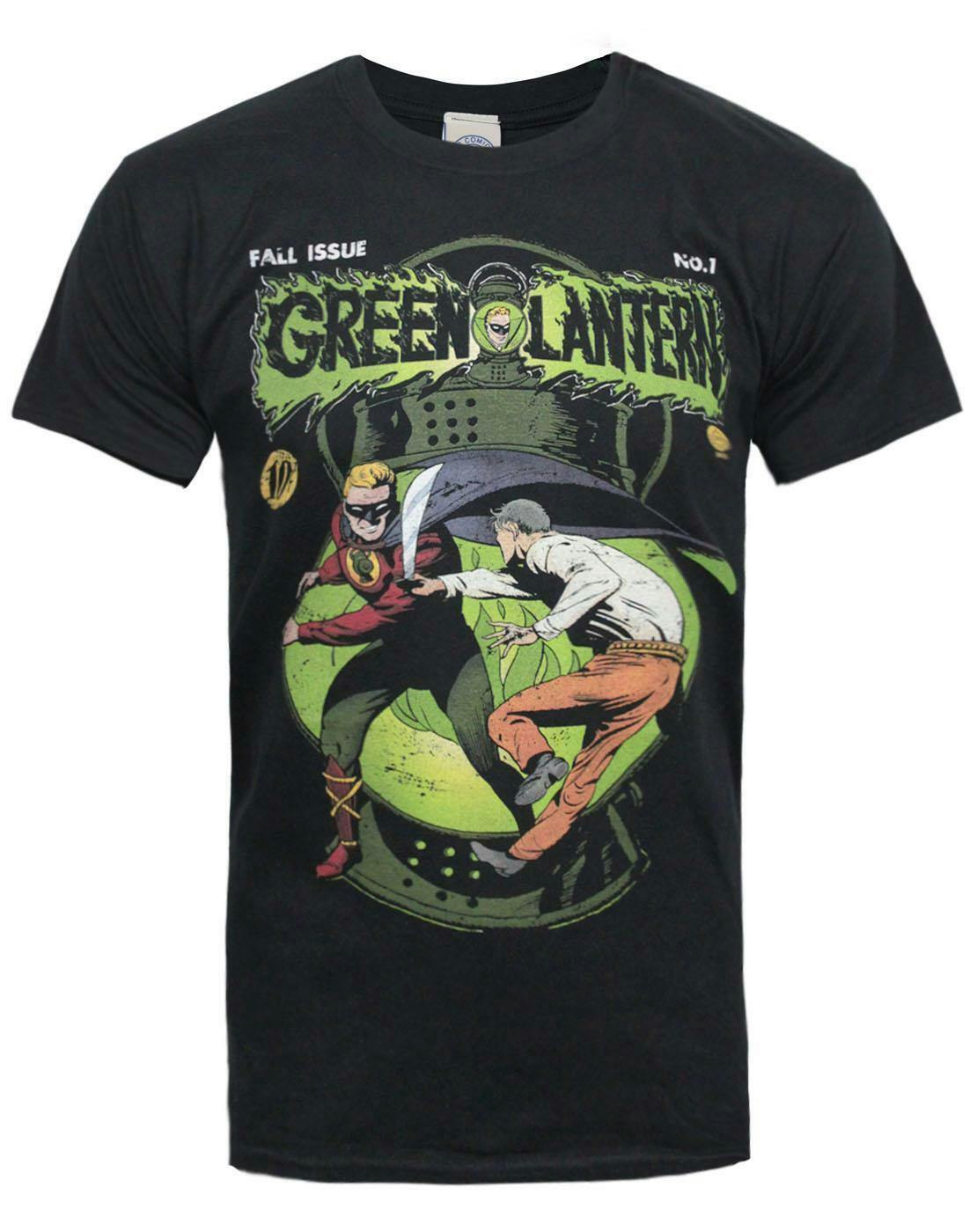 Vanilla Underground Men's Grey/Green Dc Comics Lantern Short Sleeved T-Shirt - Small