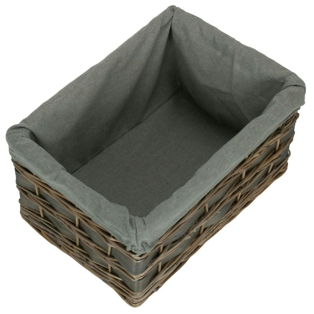Rackhams Grey Scandi Storage Basket With Lining - Medium