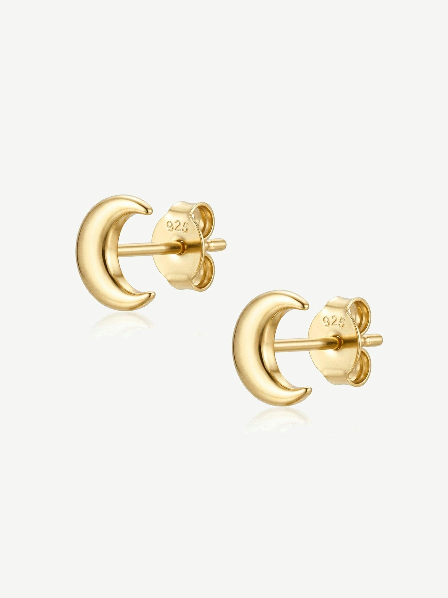 Muchv Gold Moon Stud Earrings