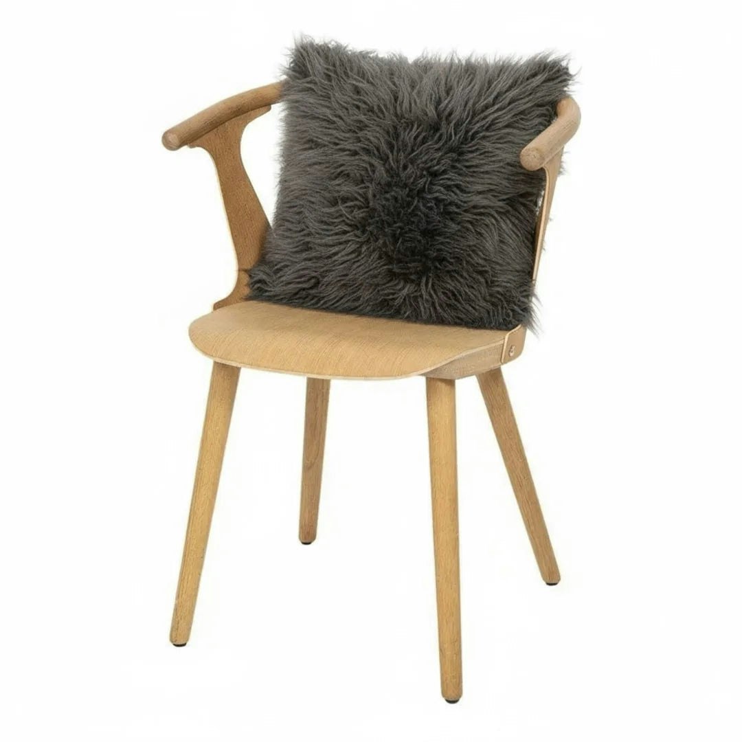 Rackhams Grey Genuine Sheepskin Real Wool Single Sided Cushion