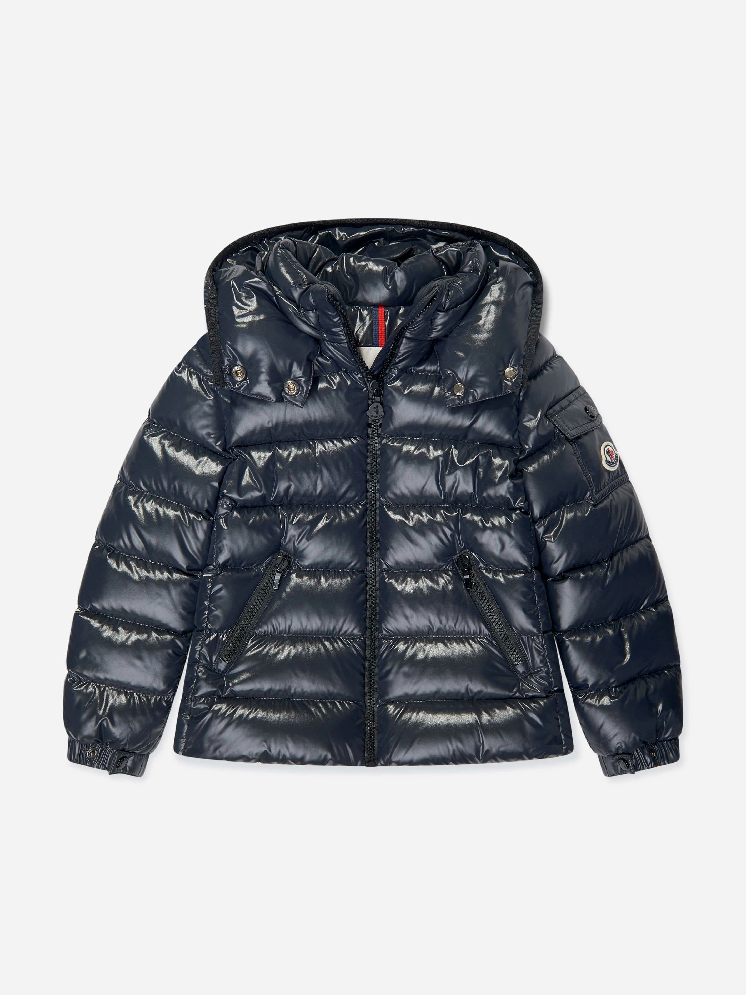 Moncler Enfant Girls Blue Down Padded Bady Jacket In Navy - 10 Yrs