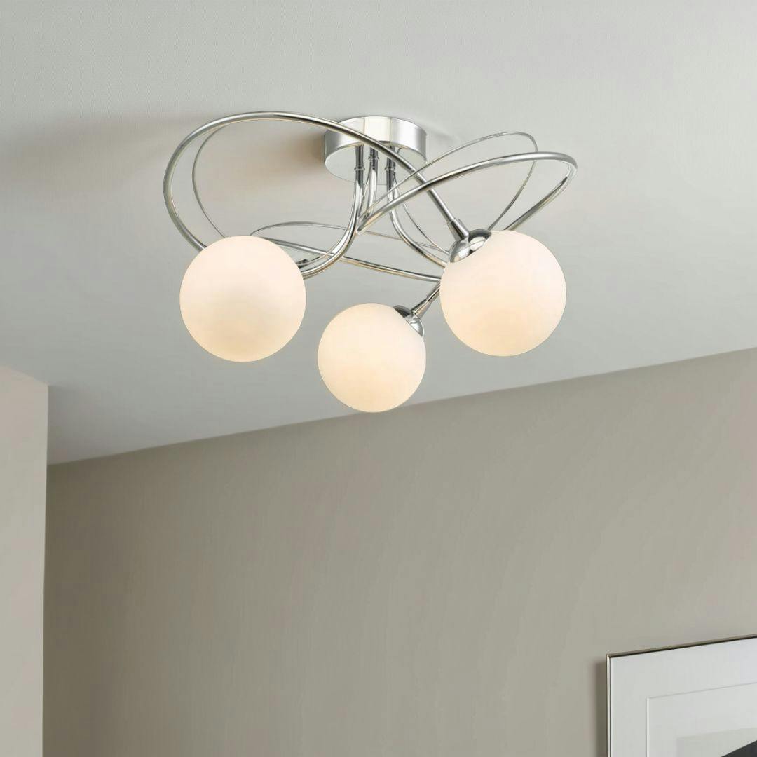 Pagazzi Lighting Light Pagazzi Ing Violet 3- Polished Chrome Semi-Flush Ceiling