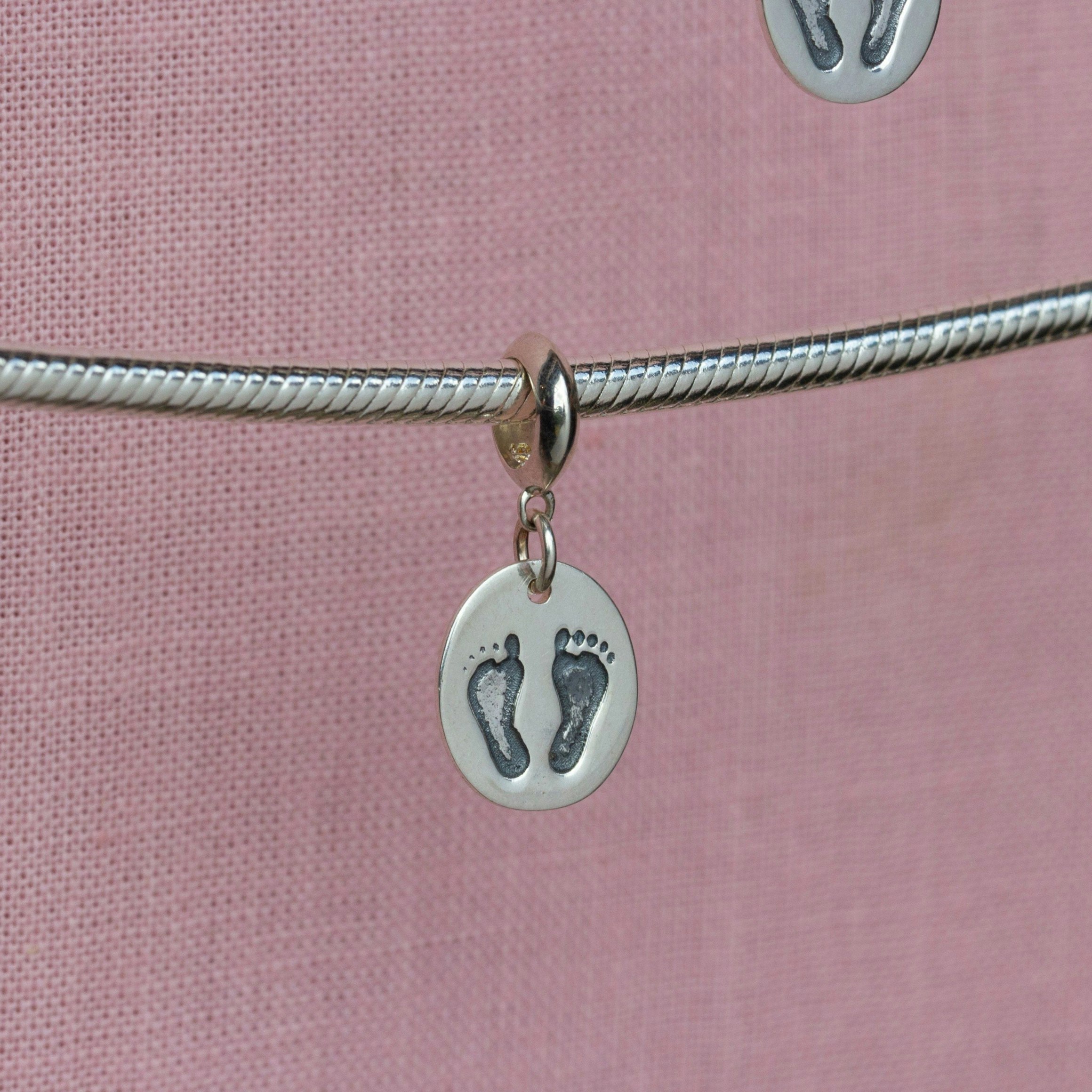 Mylee London Silver Footprints Pendant Charm - Sterling - No - Slider