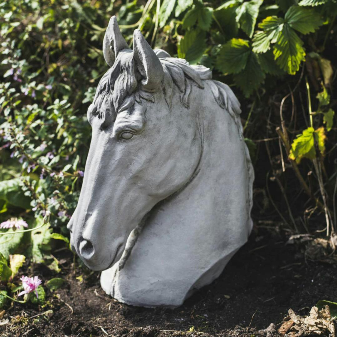 Rackhams Stallion Horse Head Concrete Garden Ornament