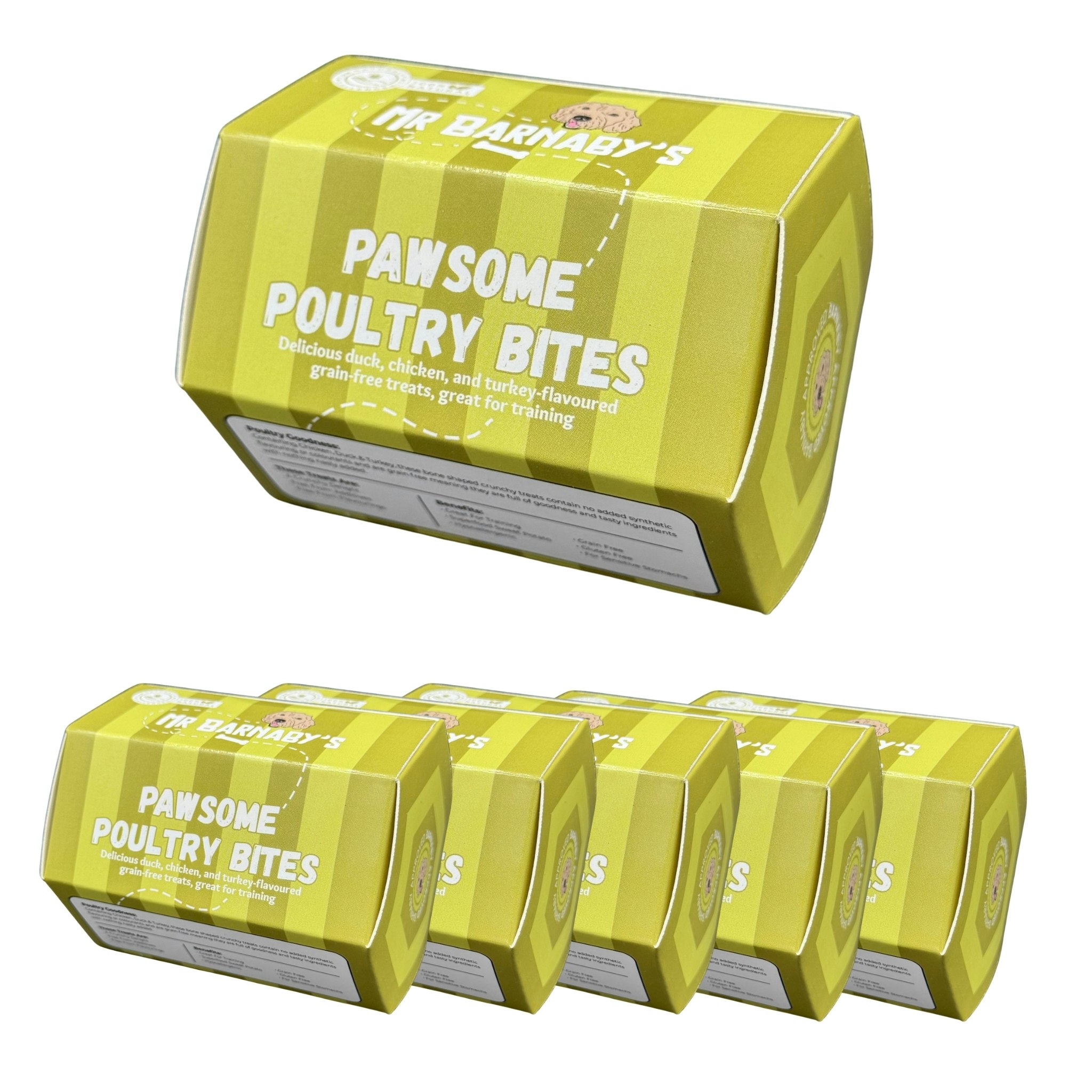 Mr Barnaby’s Grain Mr Barnaby's Pawsome Poultry Bites Dog Treats (Pack Of 6) - 6 Pack Of Size 6