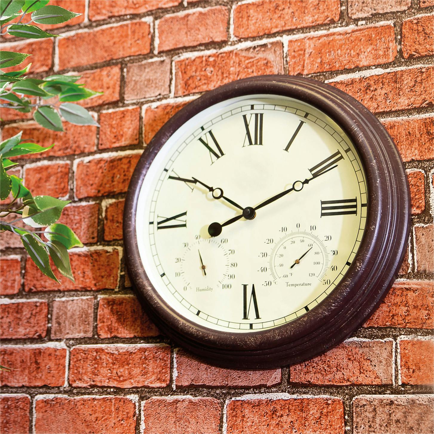 Rackhams Vintage Effect Outdoor Clock Inc. Humidity & Temp.