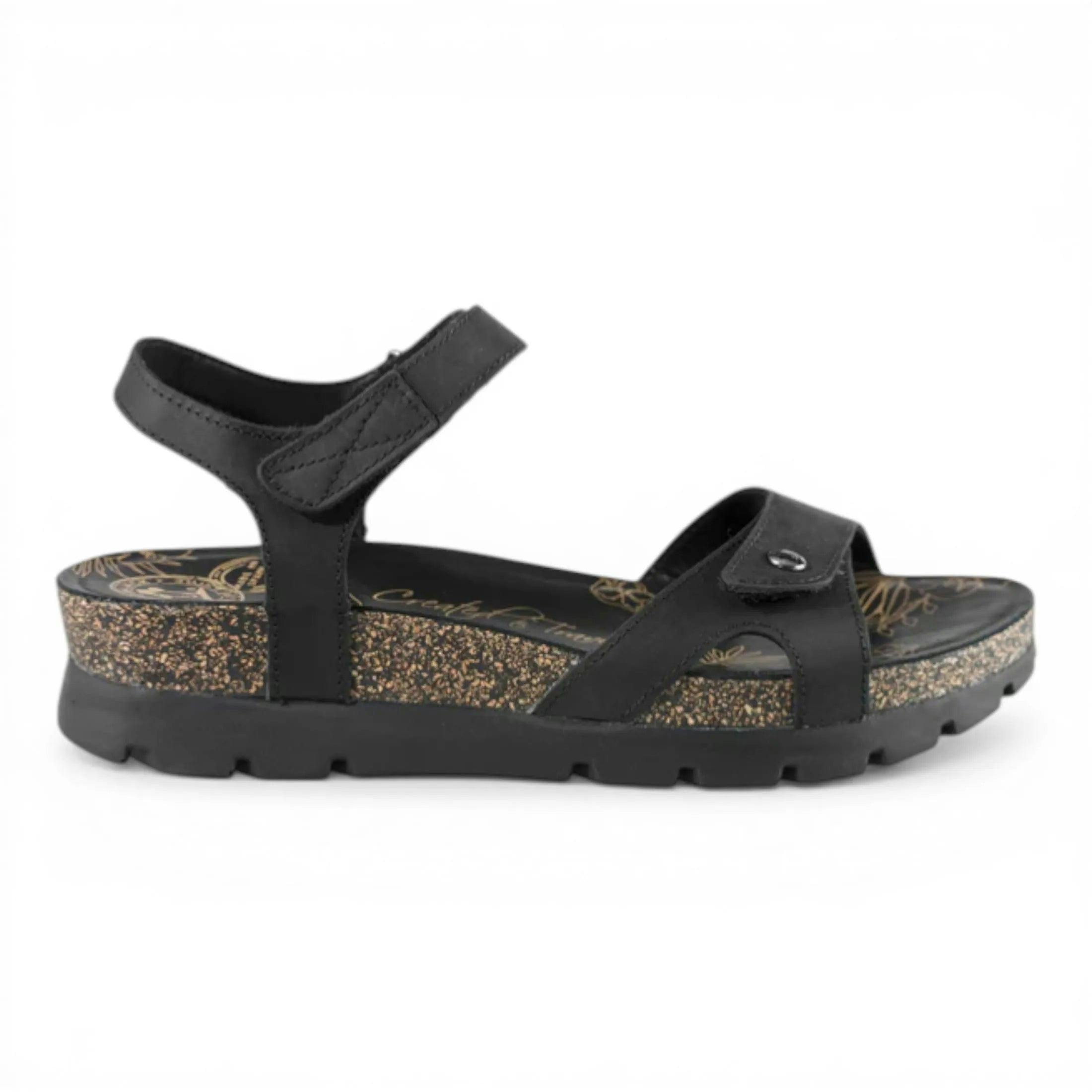 Panama Jack Women's Black Sulia B2 - Wedge Leather Platform Sandals - Uk 4
