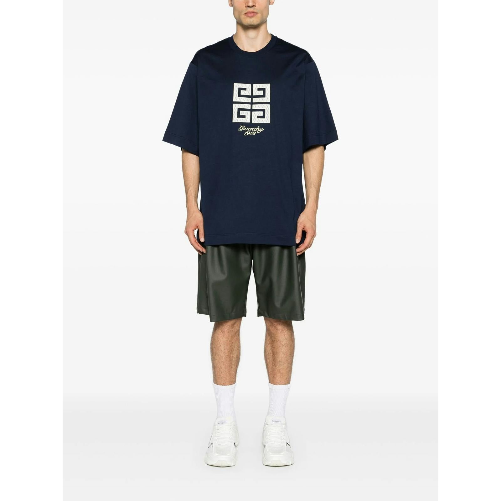 Givenchy 4G 1952 Embroidered Logo Oversized T-Shirt In Navy - L - Navy
