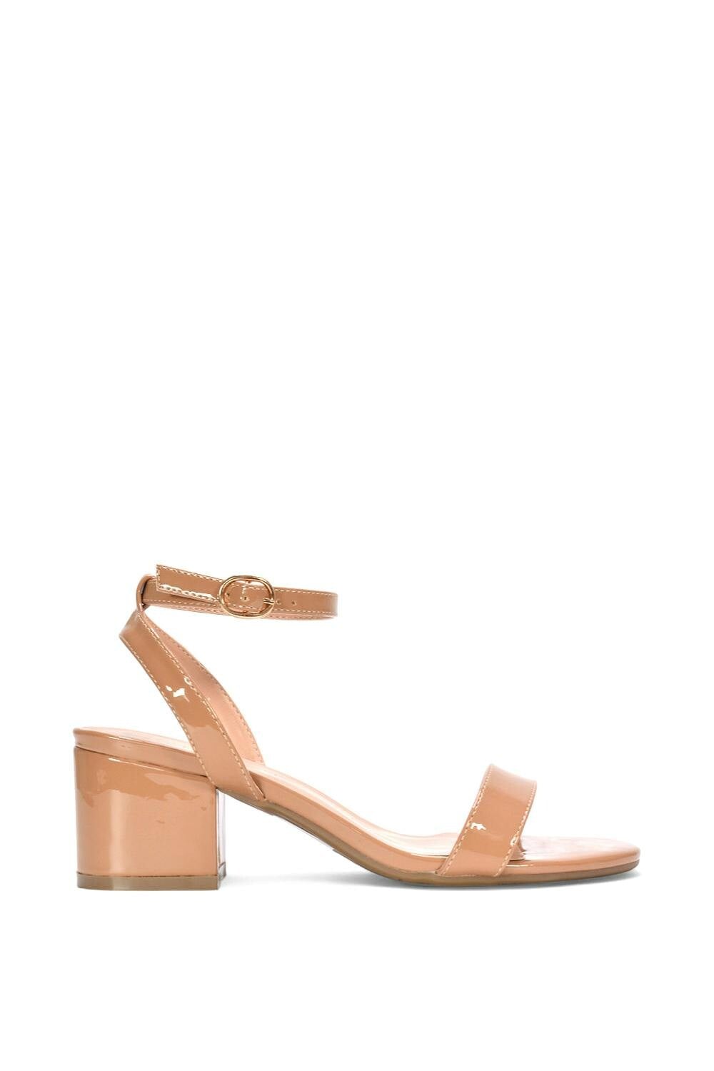 Xy London Women's Black/Gold/Silver Low Block Heel Open Toe Strappy Sandal Shoes - Taupe - 7