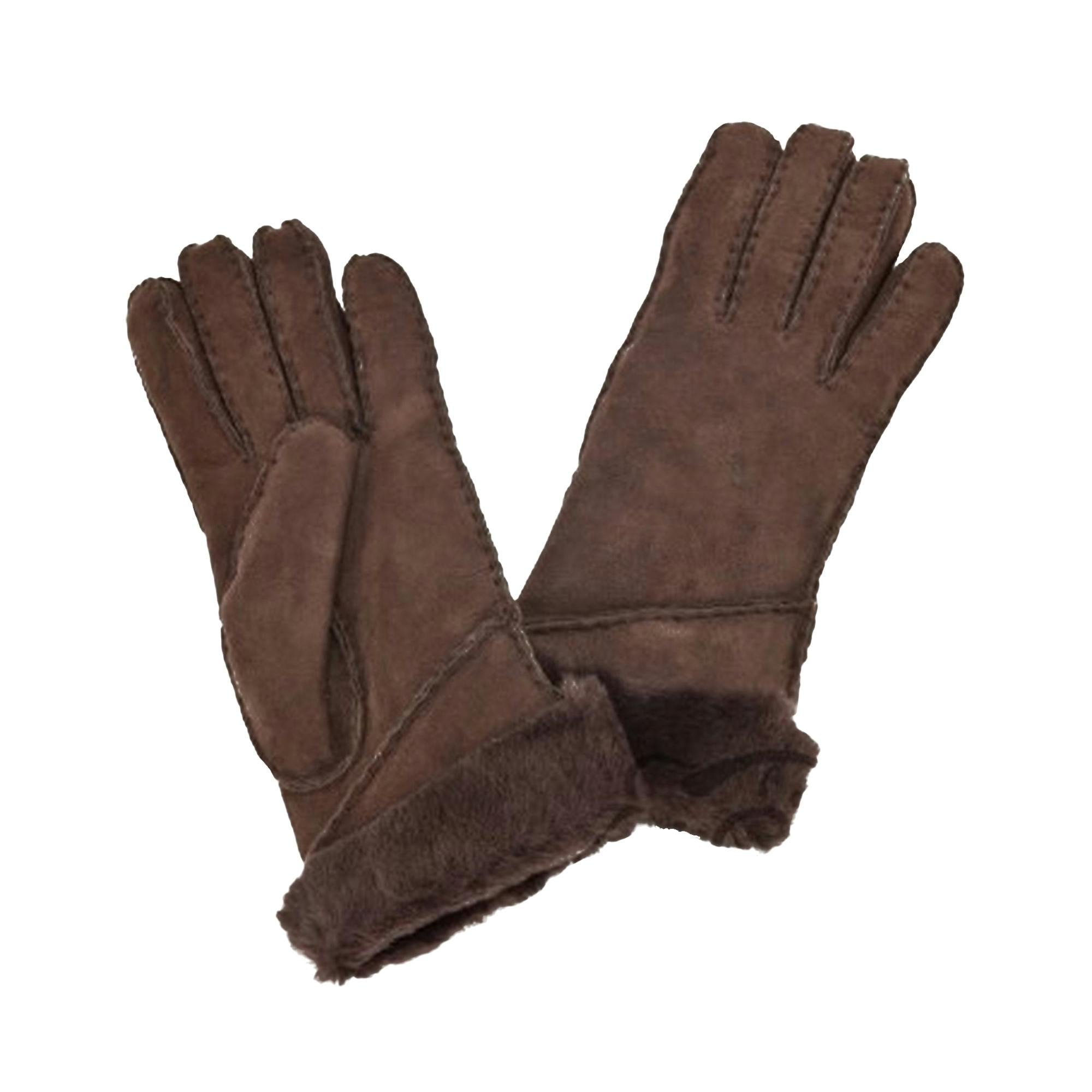 Eastern Counties Leather Women's Long Cuff Sheepskin Gloves - Coffee - L - Coffee - 100% Sheepskin
