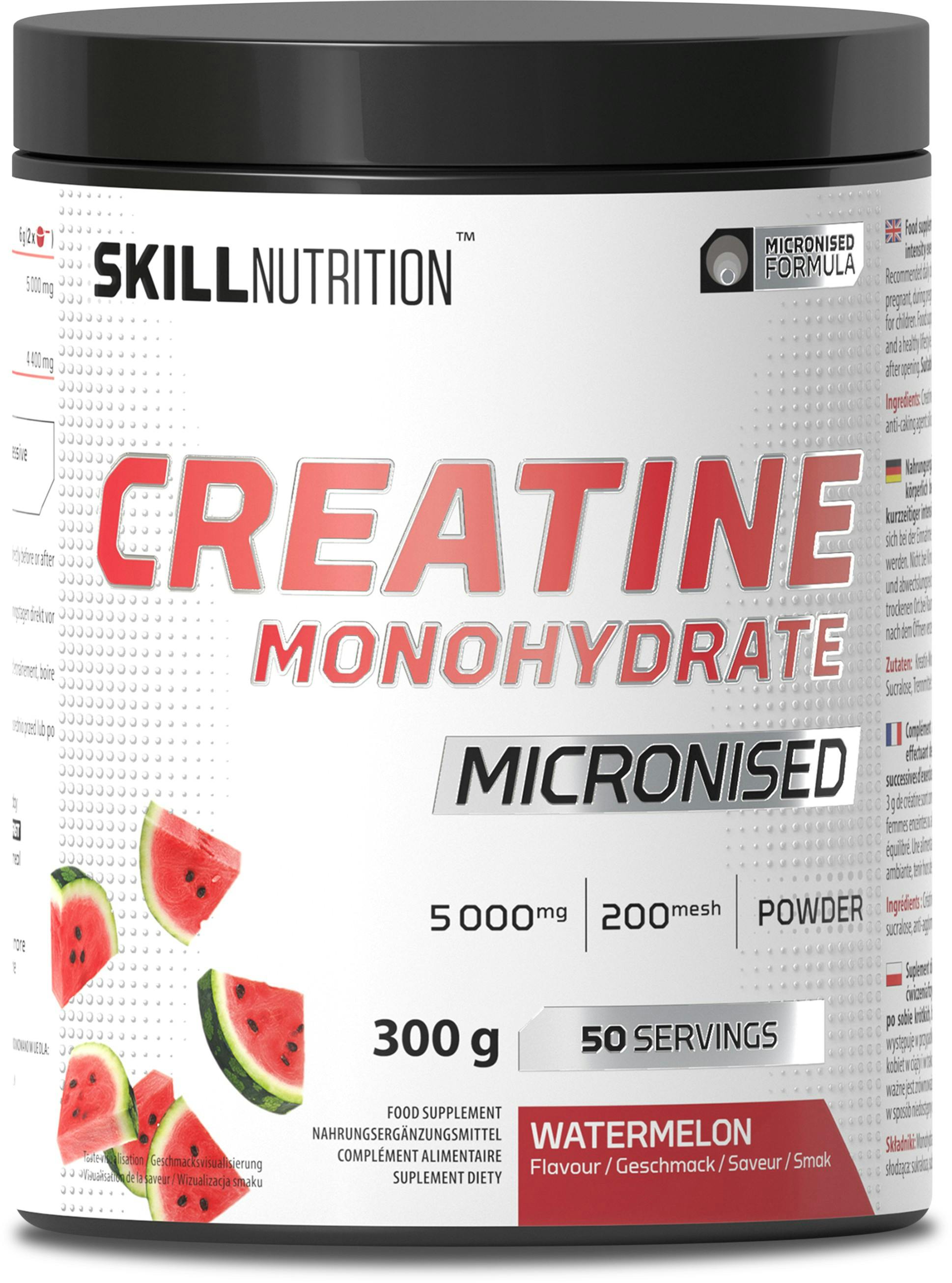Skill Nutrition Micronised Creatine Monohydrate Flavoured, Watermelon - 300G