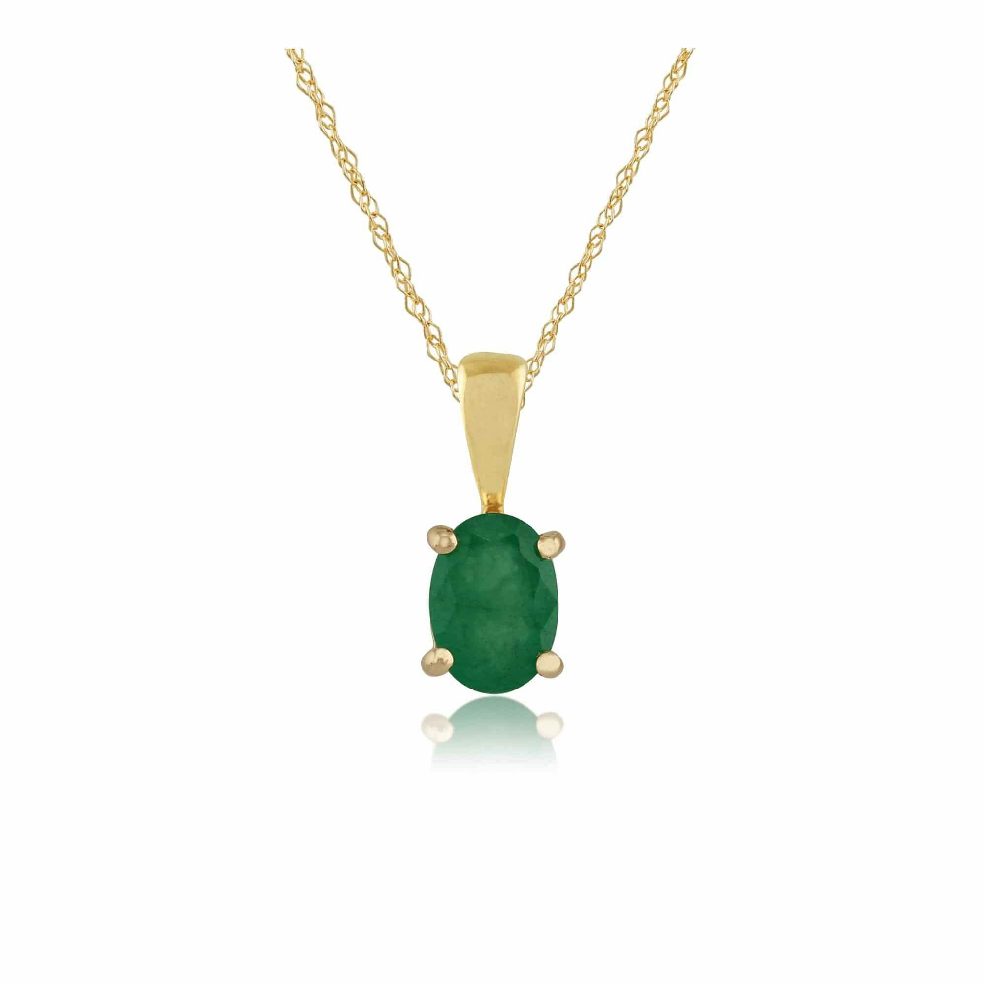 Gemondo Yellow/Gold Classic Oval Emerald Pendant In 9Ct