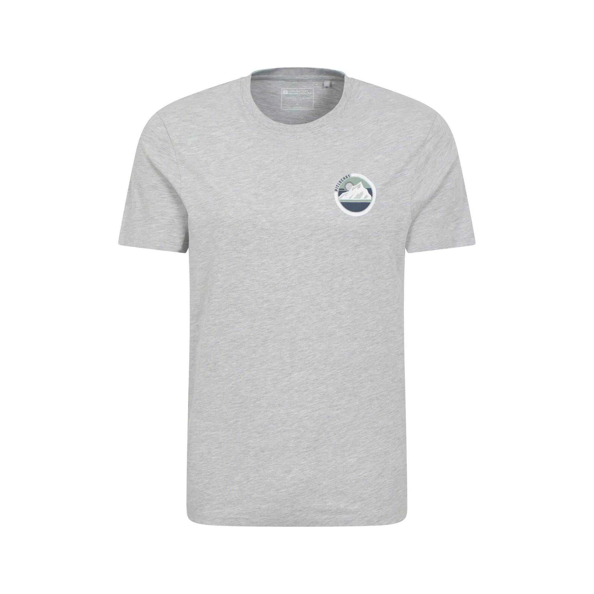 Mountain Warehouse Men's Grey Pitolchry Mountain Cotton T-Shirt - M - 100% Cotton