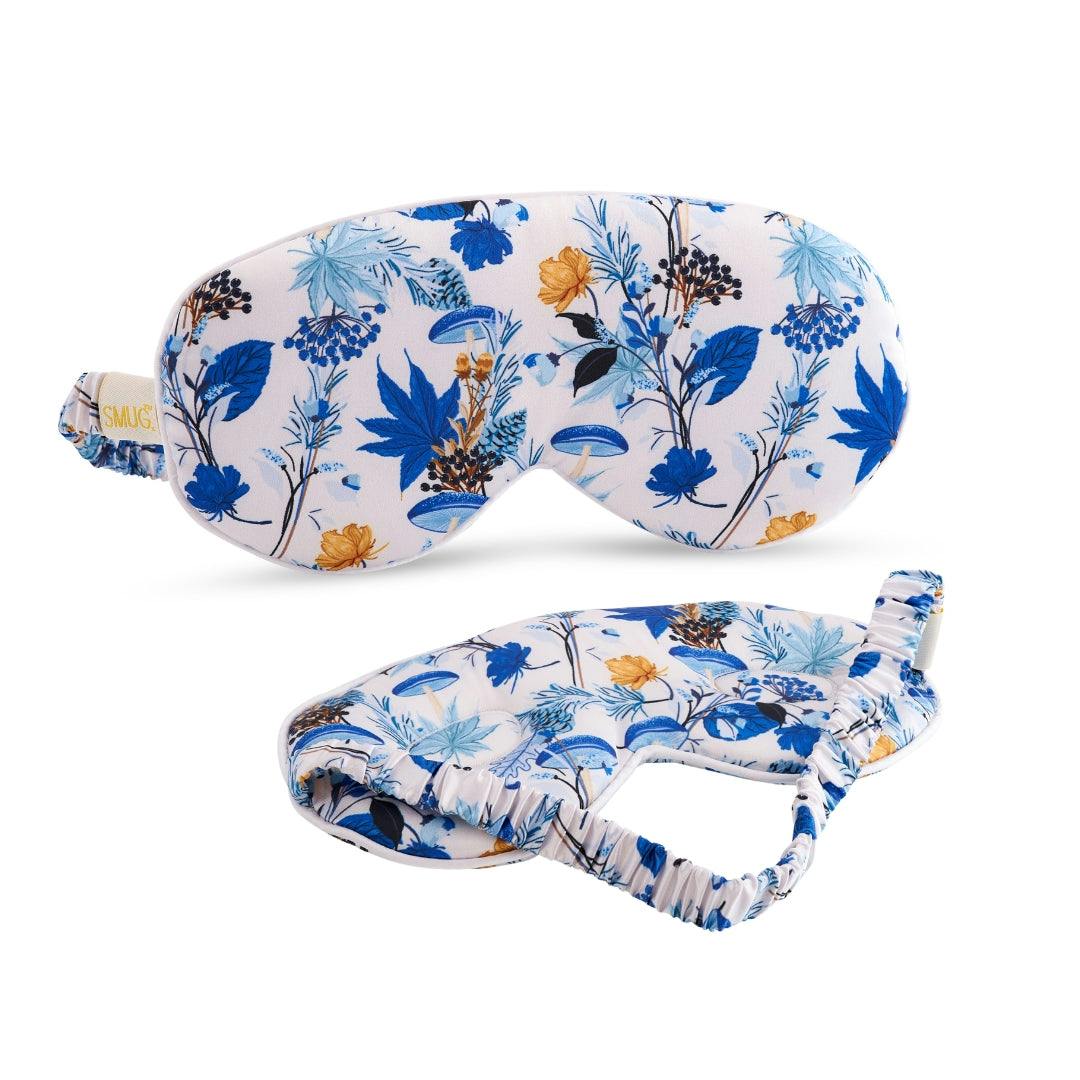 Smug Cloud Padded Satin Sleep Mask - Cornflower Print