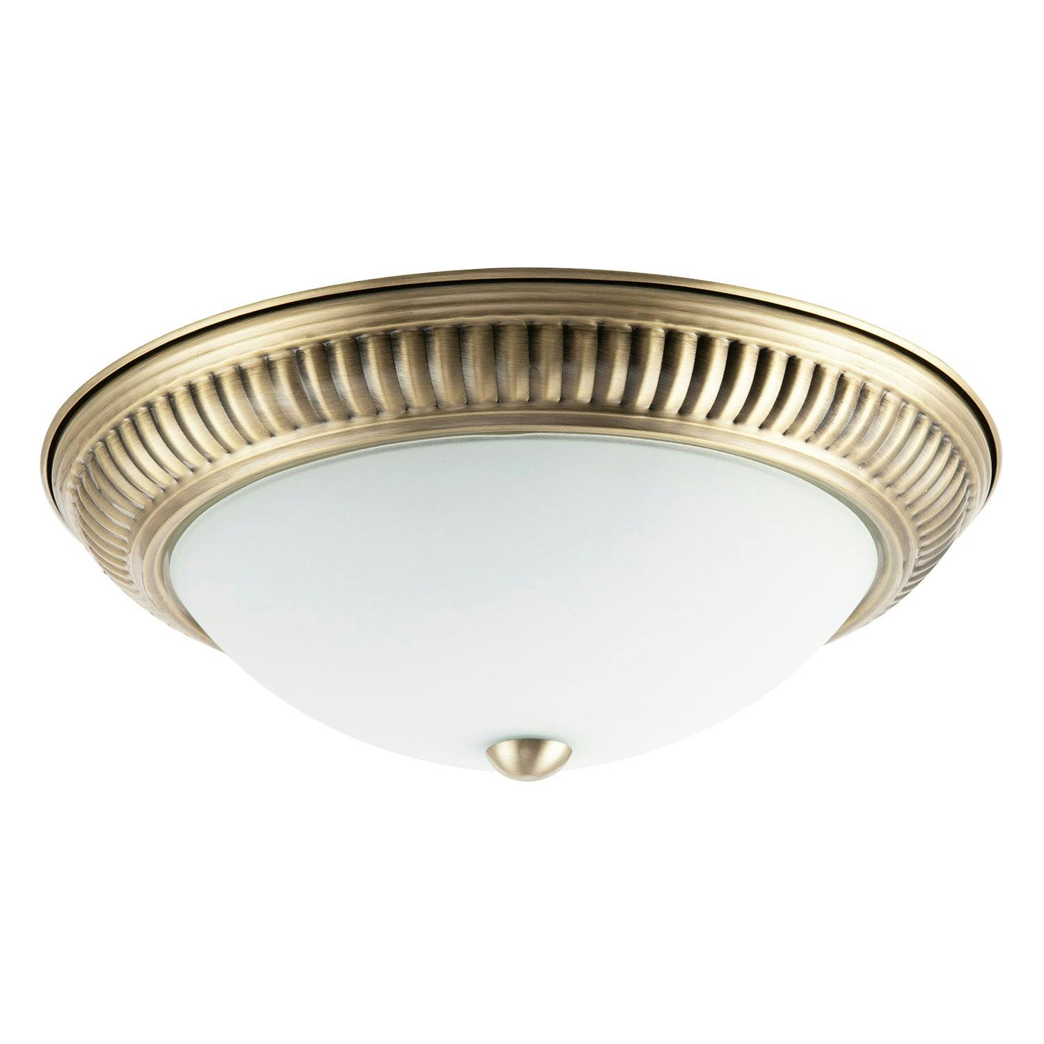 Rackhams Light Modern Led Ip44 Flush Ceiling In Antique Brass With Sensor
