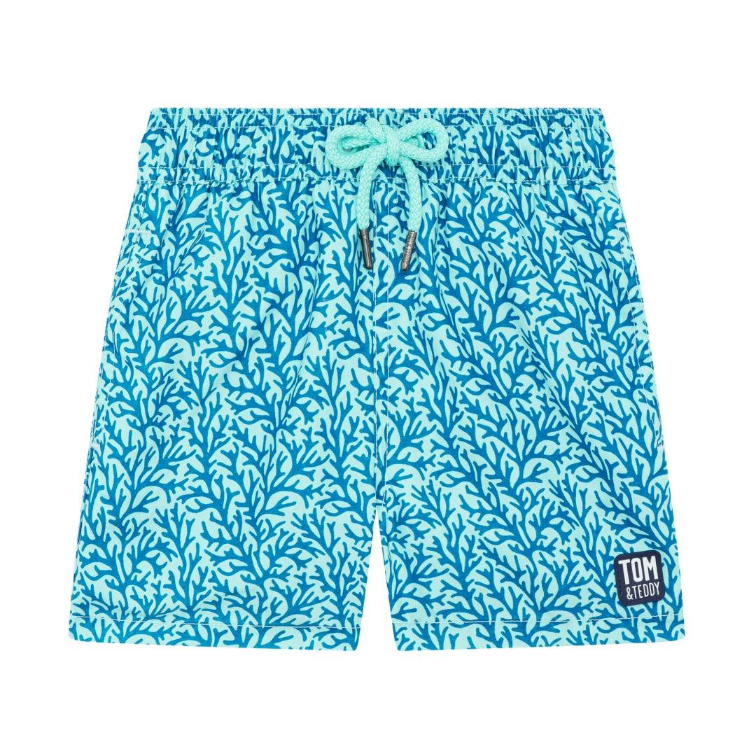 Tom & Teddy Blue/Coral Aqua & - 7-8