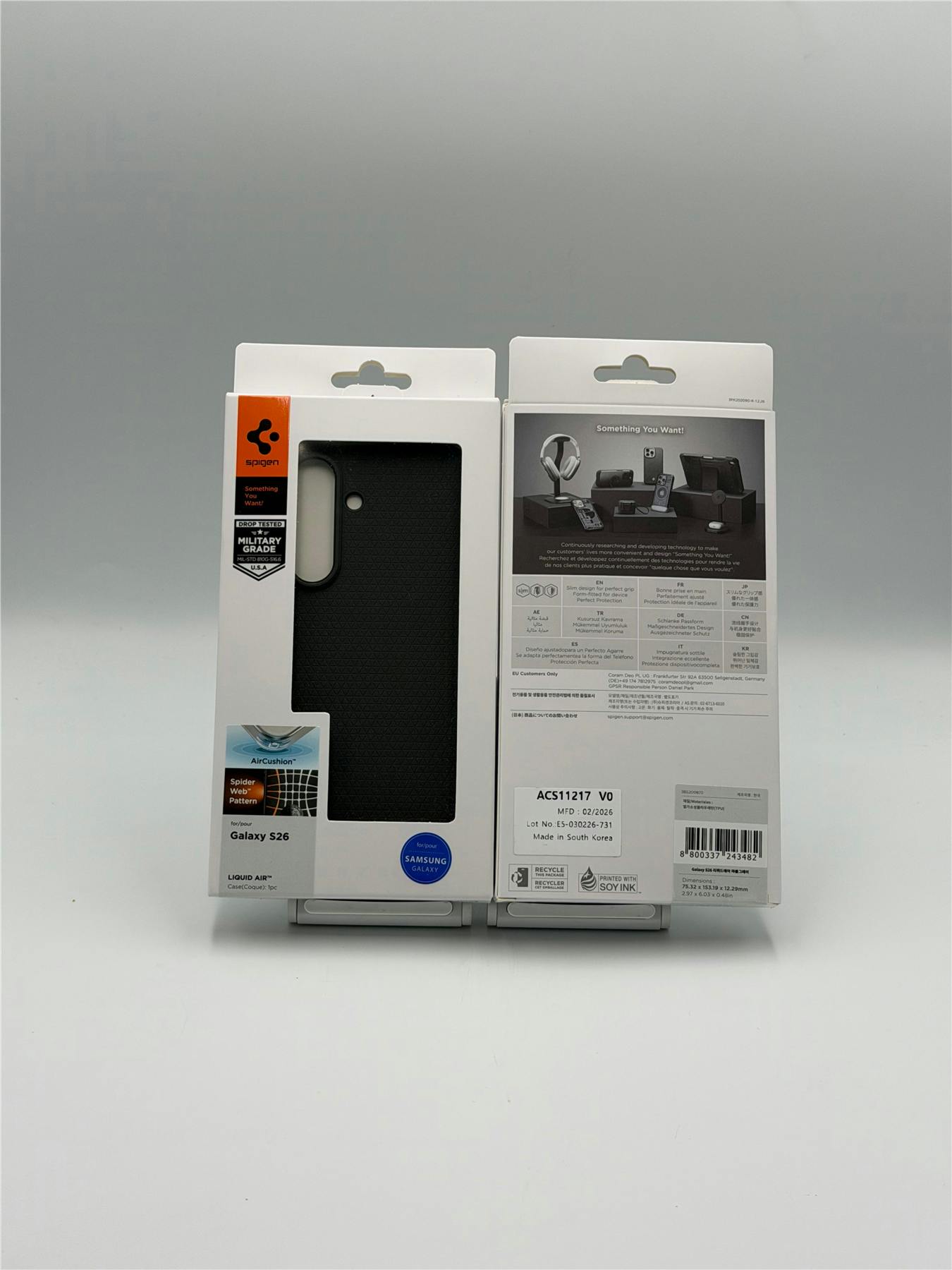 Spigen Grey Liquid Air Case For Samsung Galaxy S26 6.3" Marble - Acs11217