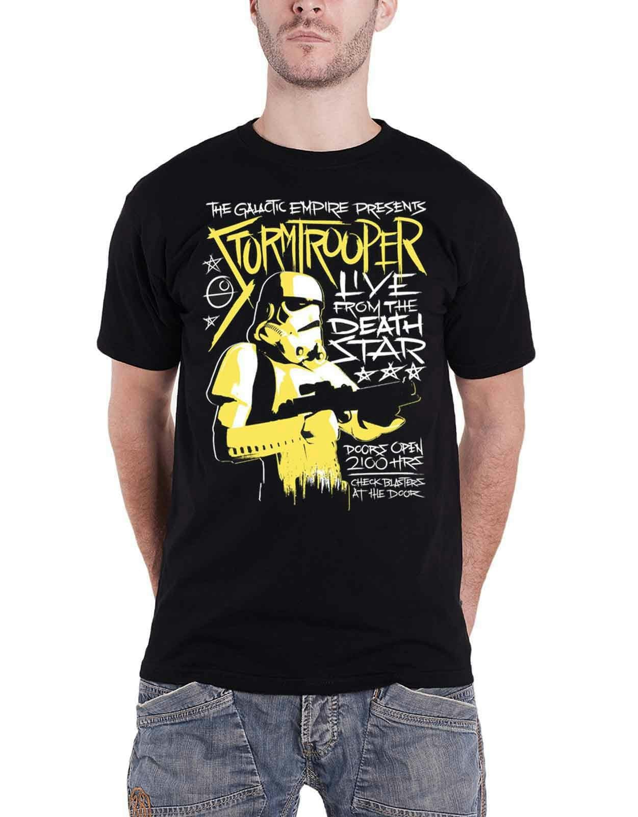Paradiso Clothing Men's Black Star Wars T Shirt Stormtrooper Rock Live From The Death Star Official - S
