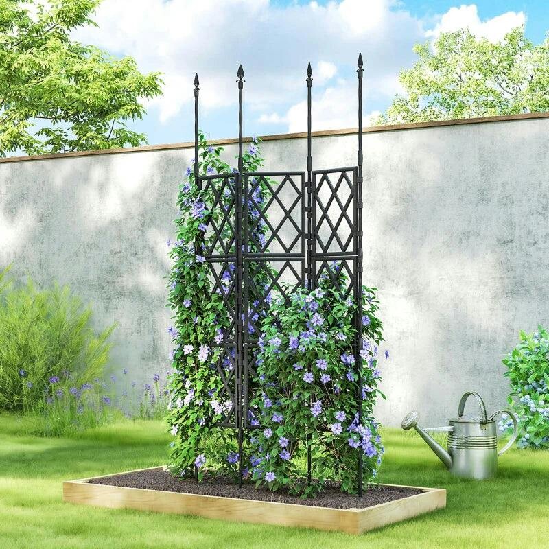 Outsunny Foldable Garden Trellis, Lattice Climbing Support Trellis - Image 5