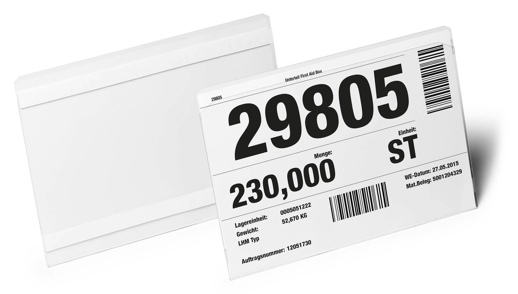 Rackhams Self Adhesive Ticket Label Holder Document Pocket | 10 Pack | A5