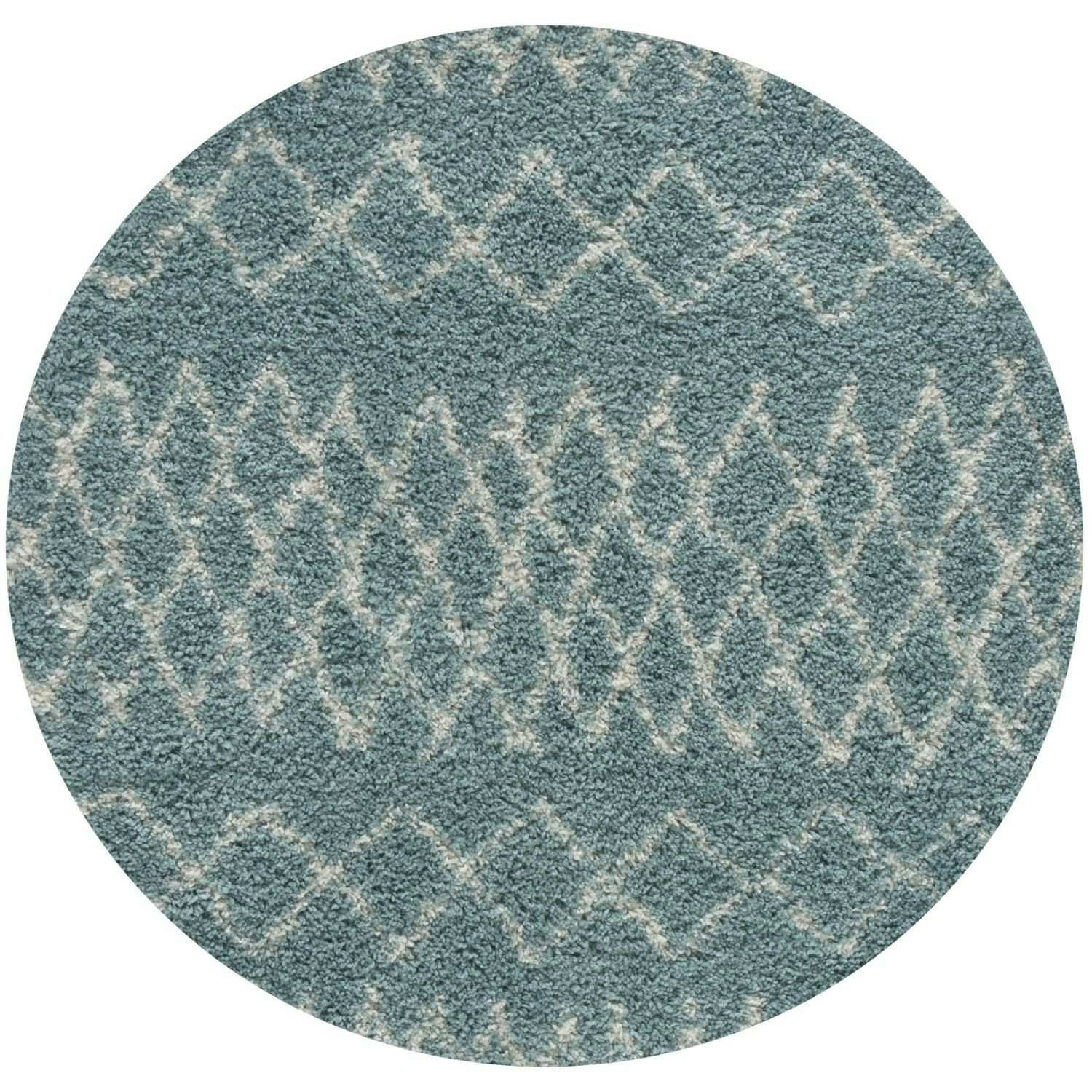 Rackhams Blue Moroccan Duck Egg Shaggy Rug | 950 - Ø 120 Cm