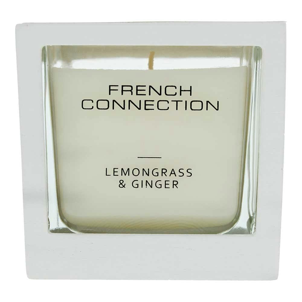 French Connection Wooden Surround Scented Candle Collection | Elegant Reusable Holder | Long-Lasting Burn Time | Candles Gift (Medium - 220G, Lemongrass & Ginger) (Lemongrass & Ginger) - Image 6