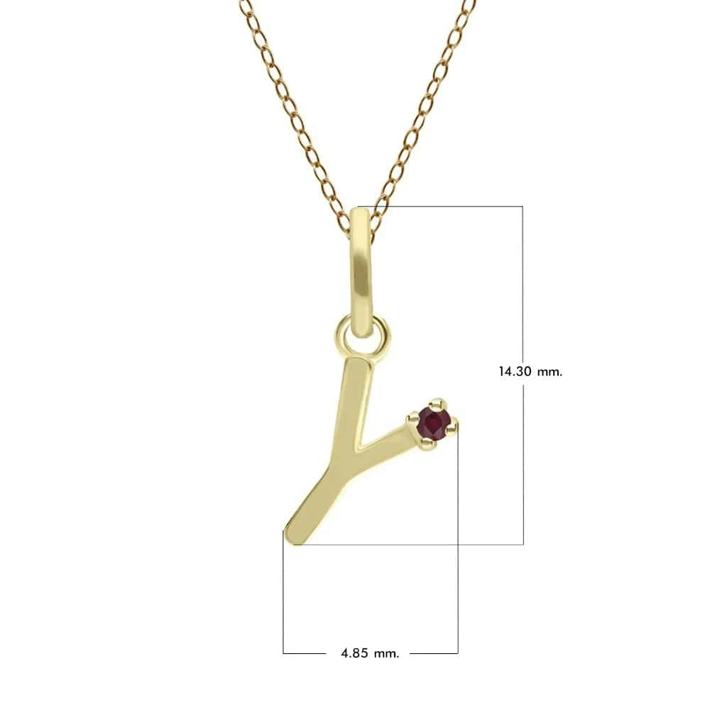 Gemondo Yellow/Gold Initial Ruby Letter Necklace In 9Ct - Y