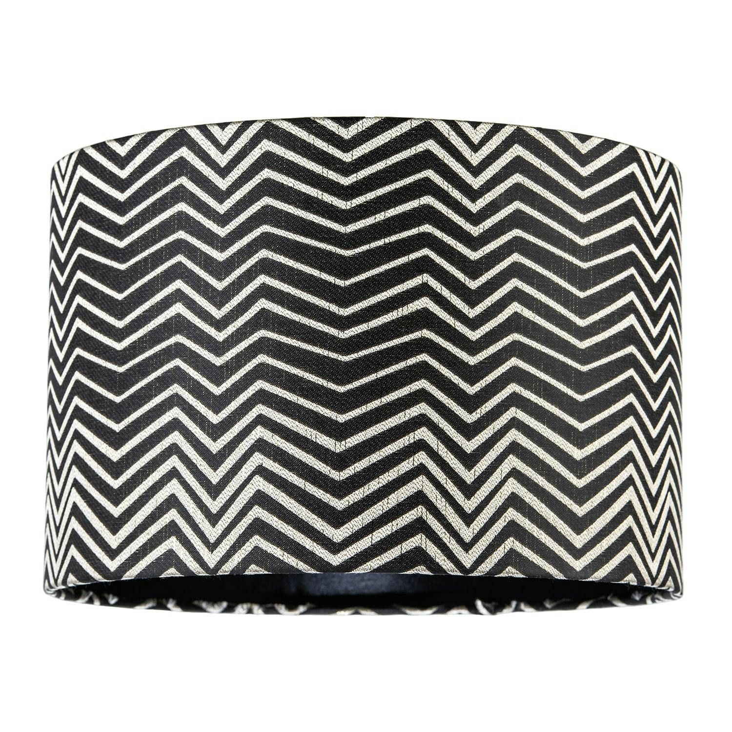 Rackhams Black/White Scandinavian Style And Chevron Pattern Textured Lamp Shade