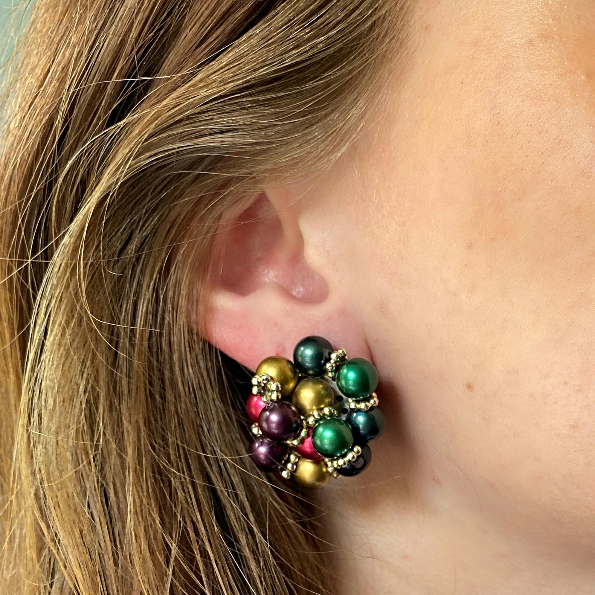 Queenmee Accessories Statement Clip On Earrings Vintage