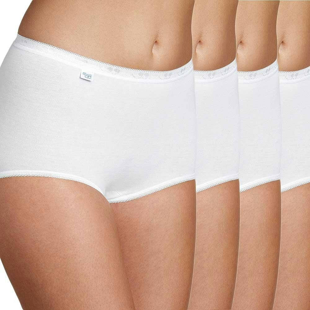 Sloggi Women's White Basic+ 4-Pack Maxi Briefs, - 10